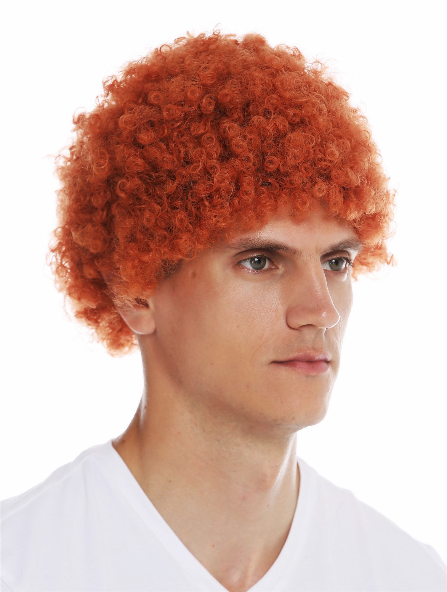 Wig woman man Halloween carnival short thick afro frizzy curls red MMAM-9M, view 4, WIG ME UP: Your Perücken Online Shop Party Wig, Unisex, henna red, curled, short