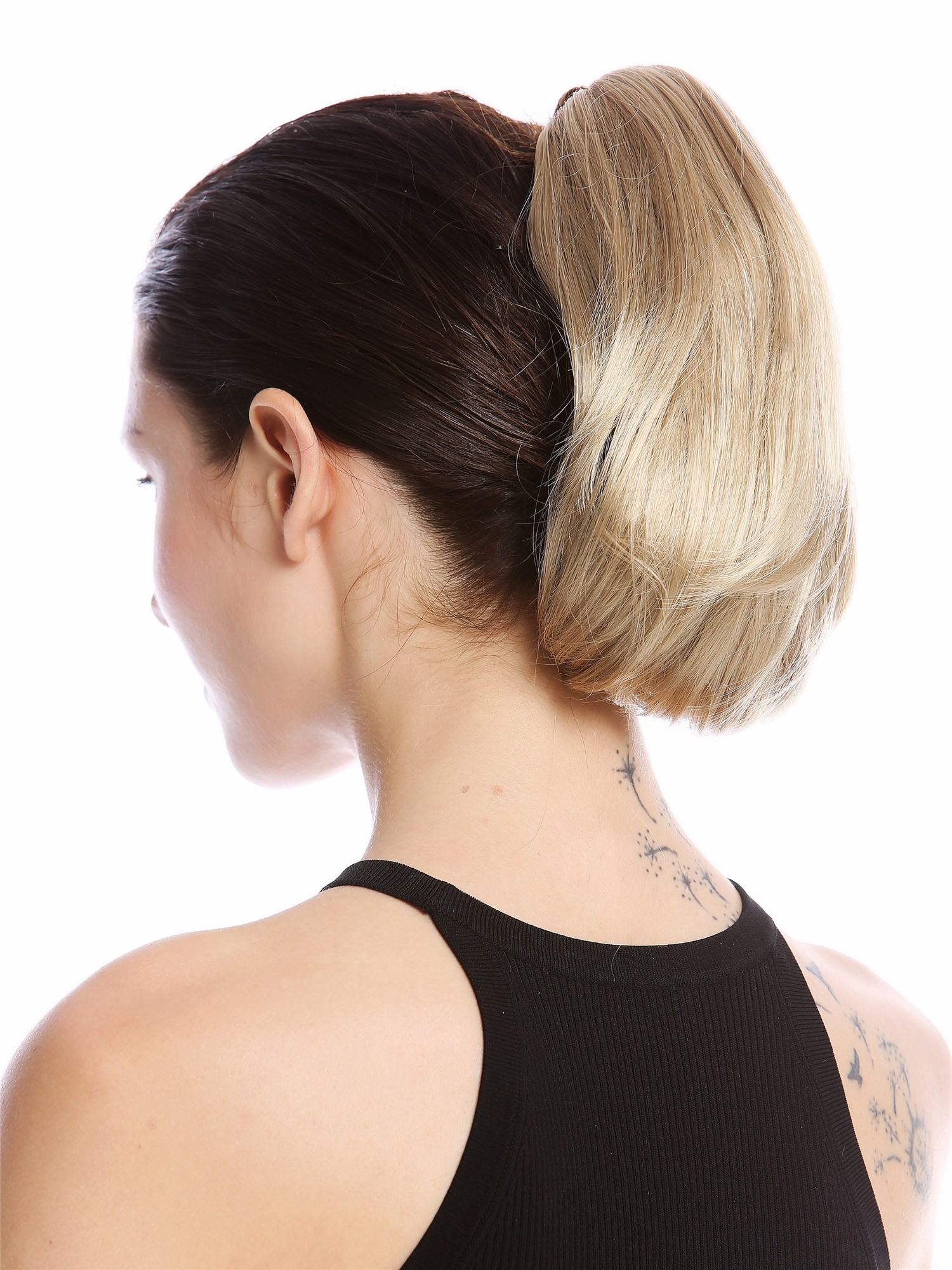 Ponytail Hairpiece short straight smooth but voluminous light ash blond 10" 622, view 2, WIG ME UP: Your Perücken Online Shop Ponytails, ash blonde, wavy, short