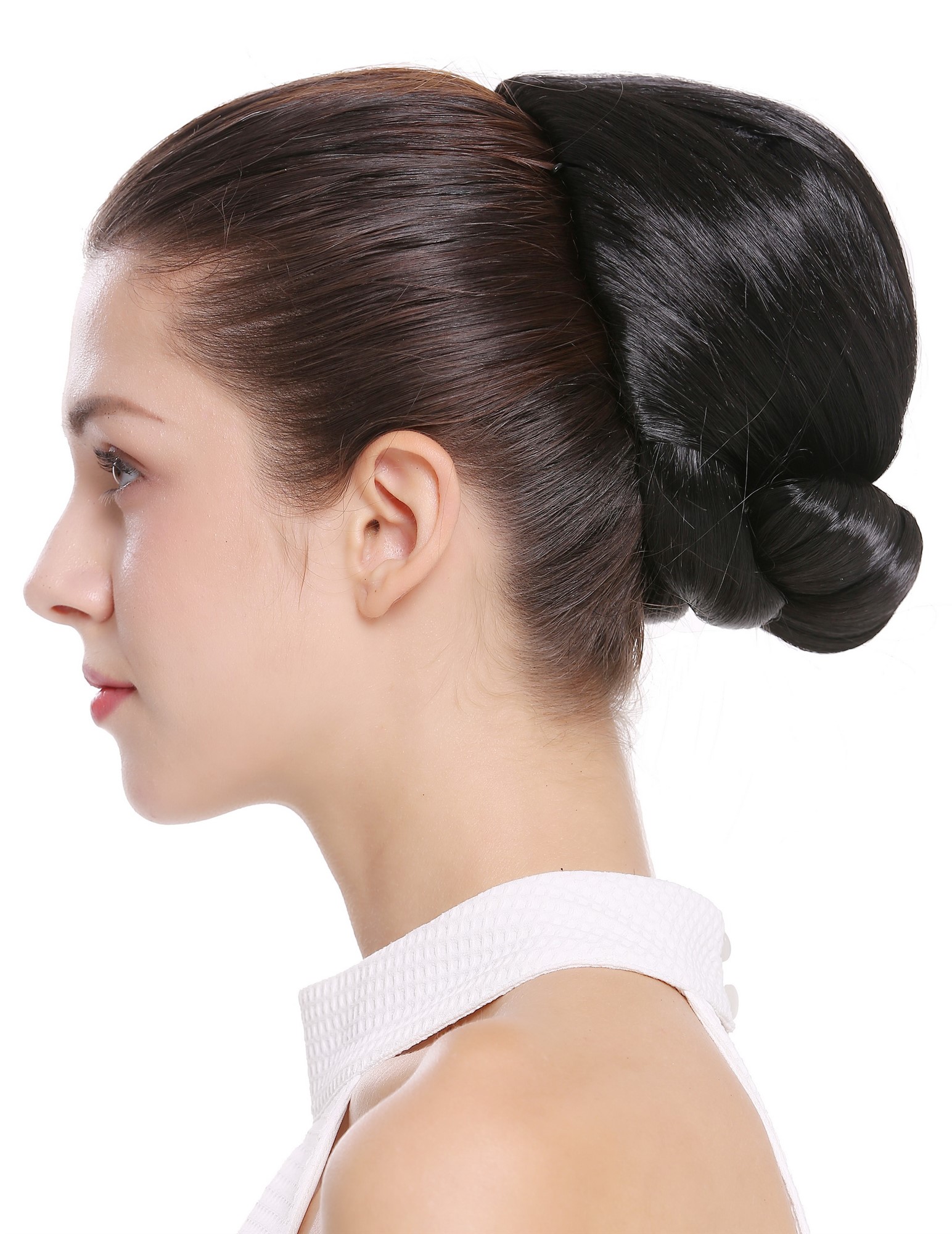 Dutt Haarknoten Groß Oma Schwarz N792-1B, Ansicht 4, WIG ME UP: Ihr Perücken Online Shop glatter Dutt Haarteil Samtschwarz