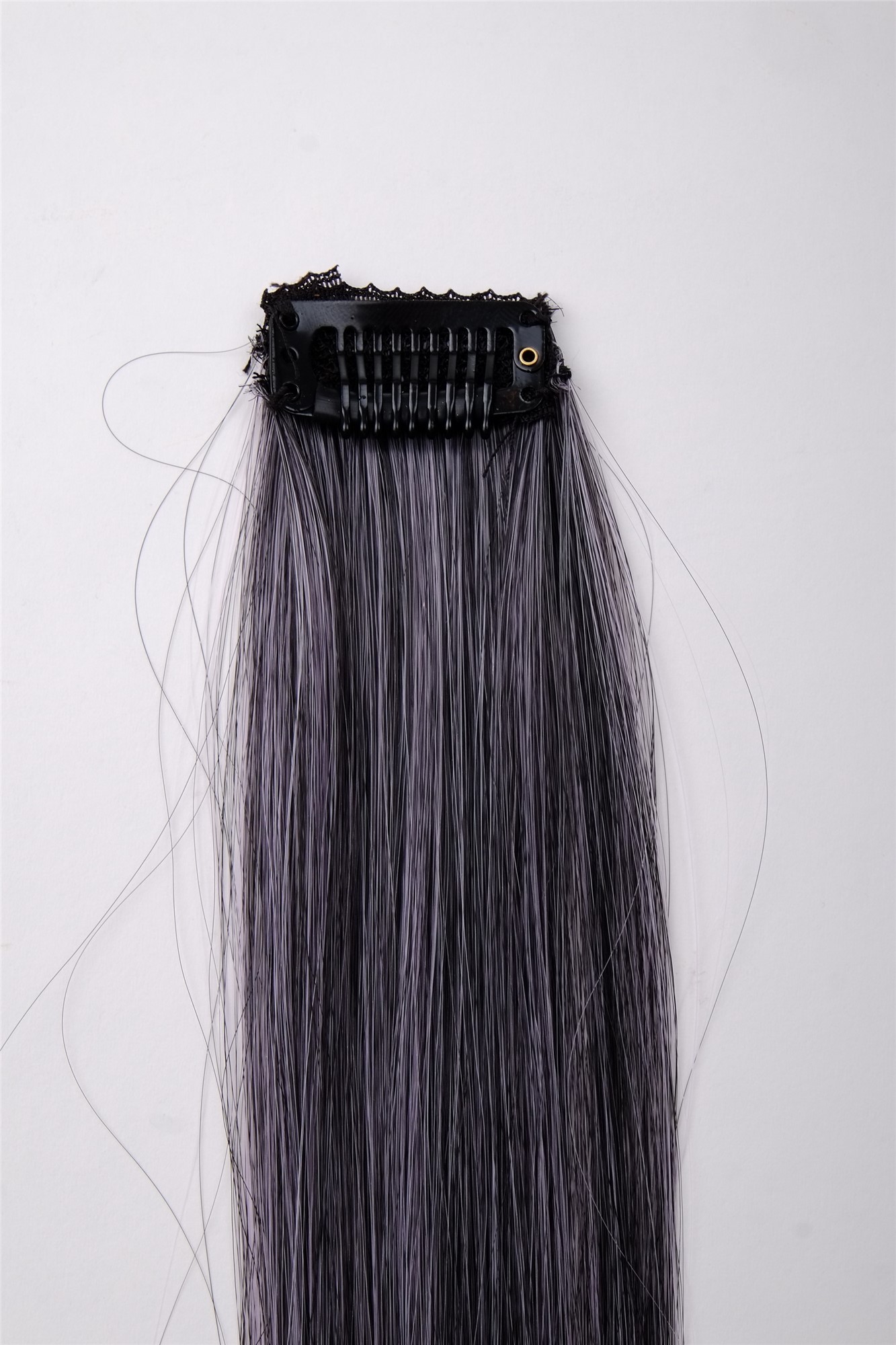 glatte Extensions Neonviolett-Schwarz-Mix 45 cm lang