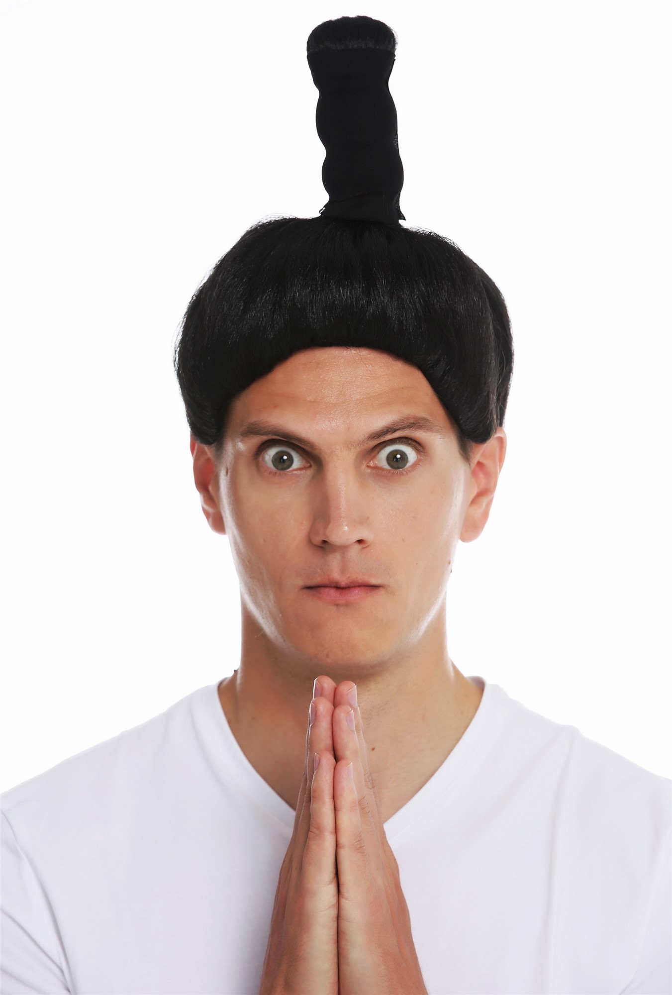 Wig Halloween carnival men women Samurai Chinese Japan sword fight 68619, view 2, WIG ME UP: Your Perücken Online Shop Party Wig, Men, pitch black, straight, short