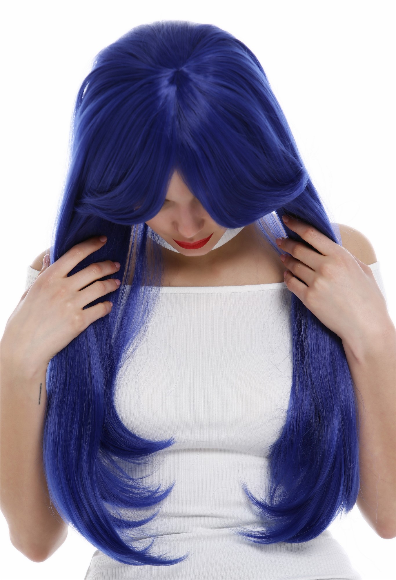 Quality Wigs, Ladies, blue-violet, straight, long