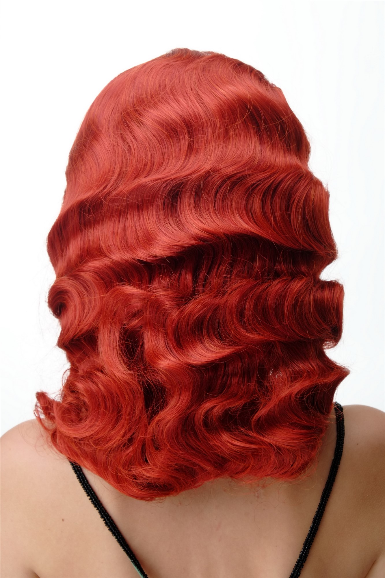 Quality Wigs, Ladies, fire red, wavy, shoulder-length