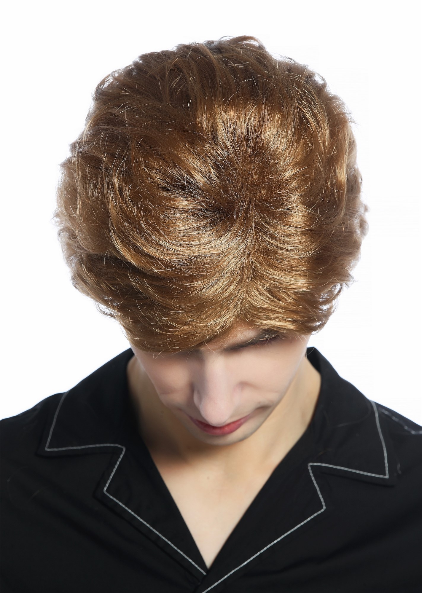 Wig Men Women unisex short slightly waved dense dark blond DW1335, view 4, WIG ME UP: Your Perücken Online Shop Quality Wigs, Unisex, dark blonde, curled, short