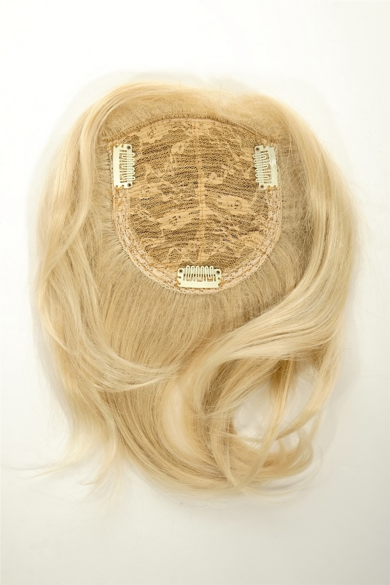 Toupee, golden blonde-platinum blonde mix, straight, short