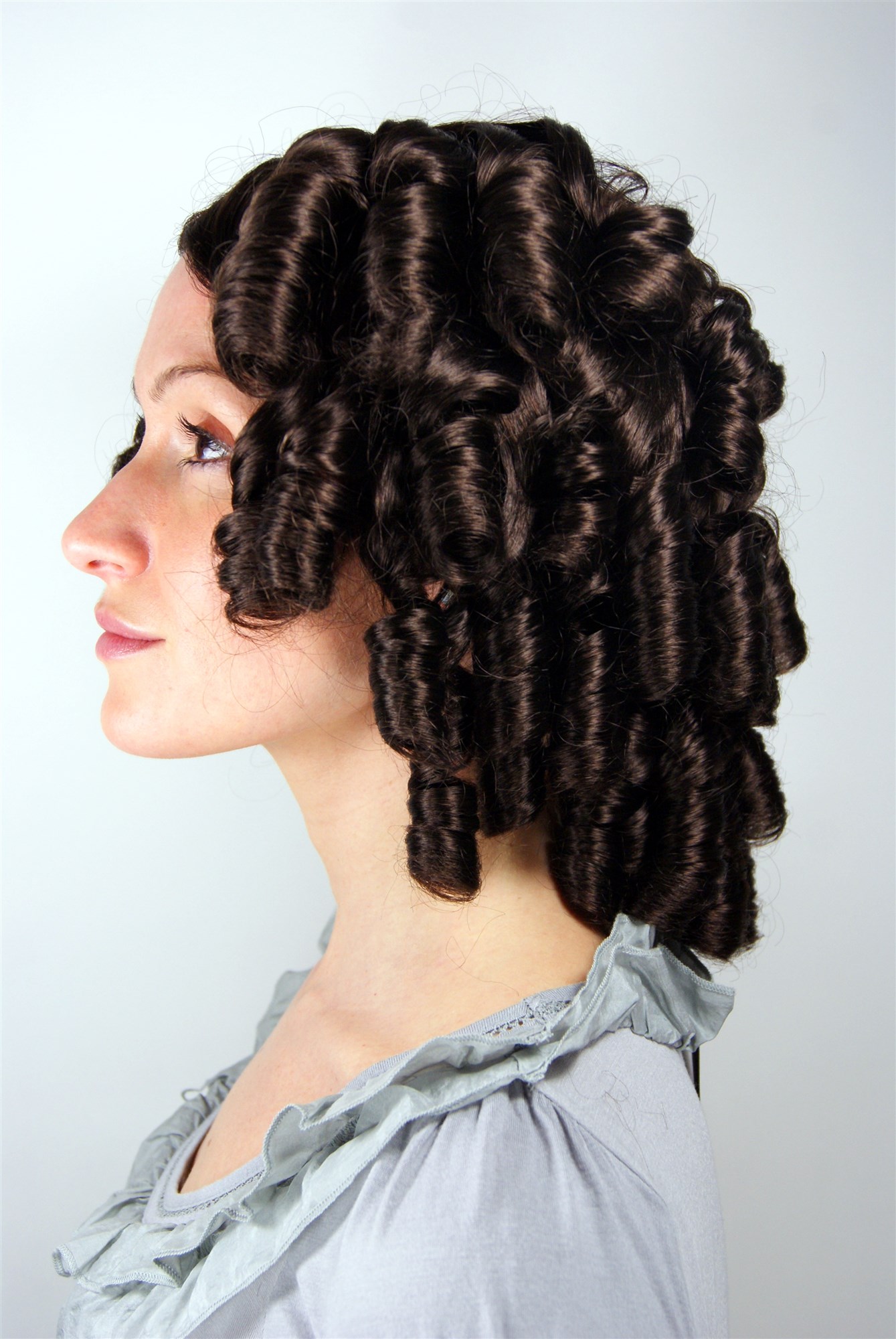 Lady Women Cosplay Wig Colonial Baroque Victorian Ringlets Curls brown 6006A, view 2, WIG ME UP: Your Perücken Online Shop Quality Wigs, Ladies, Brown, curled, shoulder-length