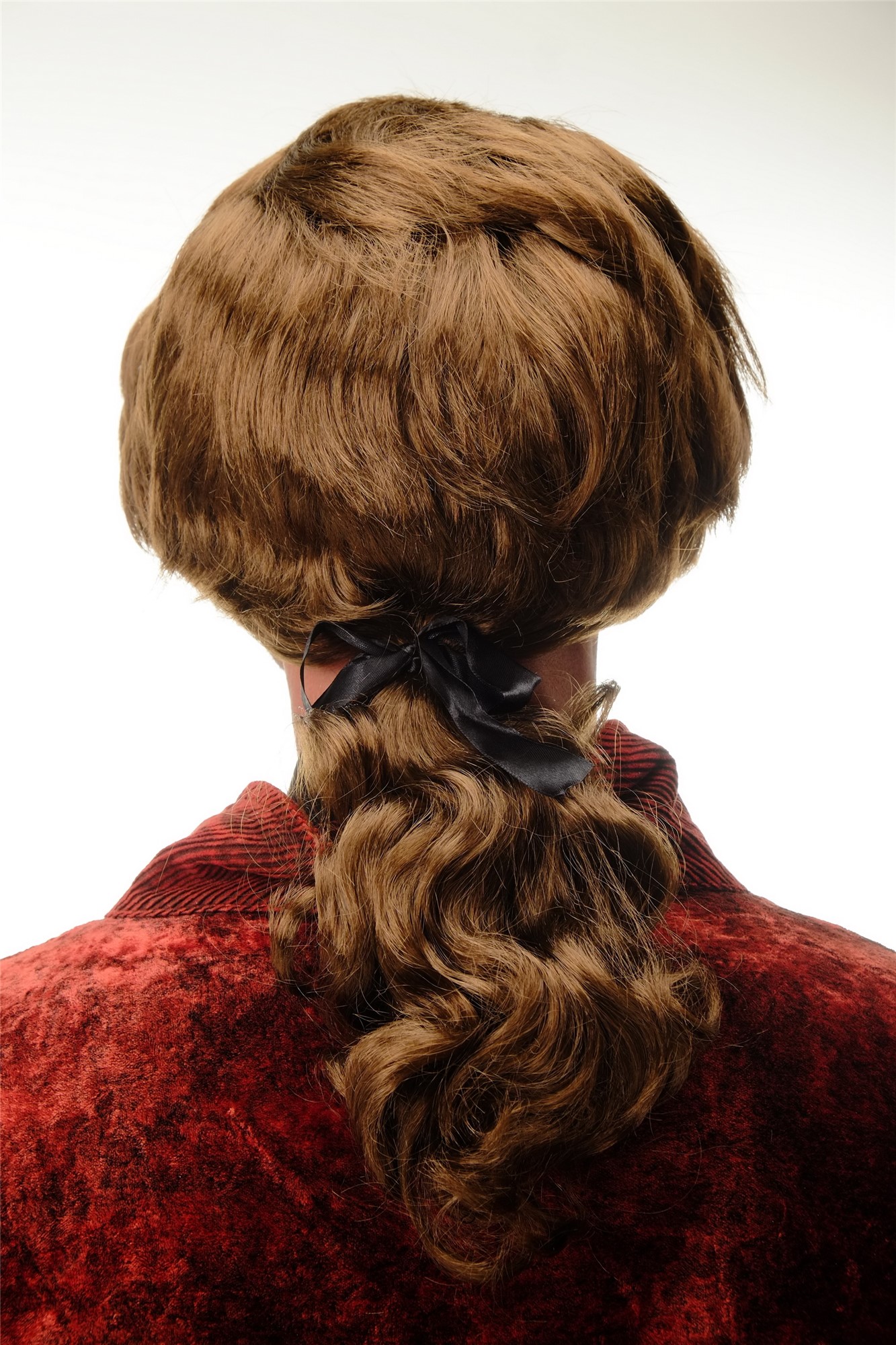 günstige Party Perücke, Herren Perücke Barock Edelmann Zopf hellbraun 4287-P6, Ansicht 4, WIG ME UP: Ihr Perücken Online Shop wellige Party Perücke Braun schulterlange Haare für Herren