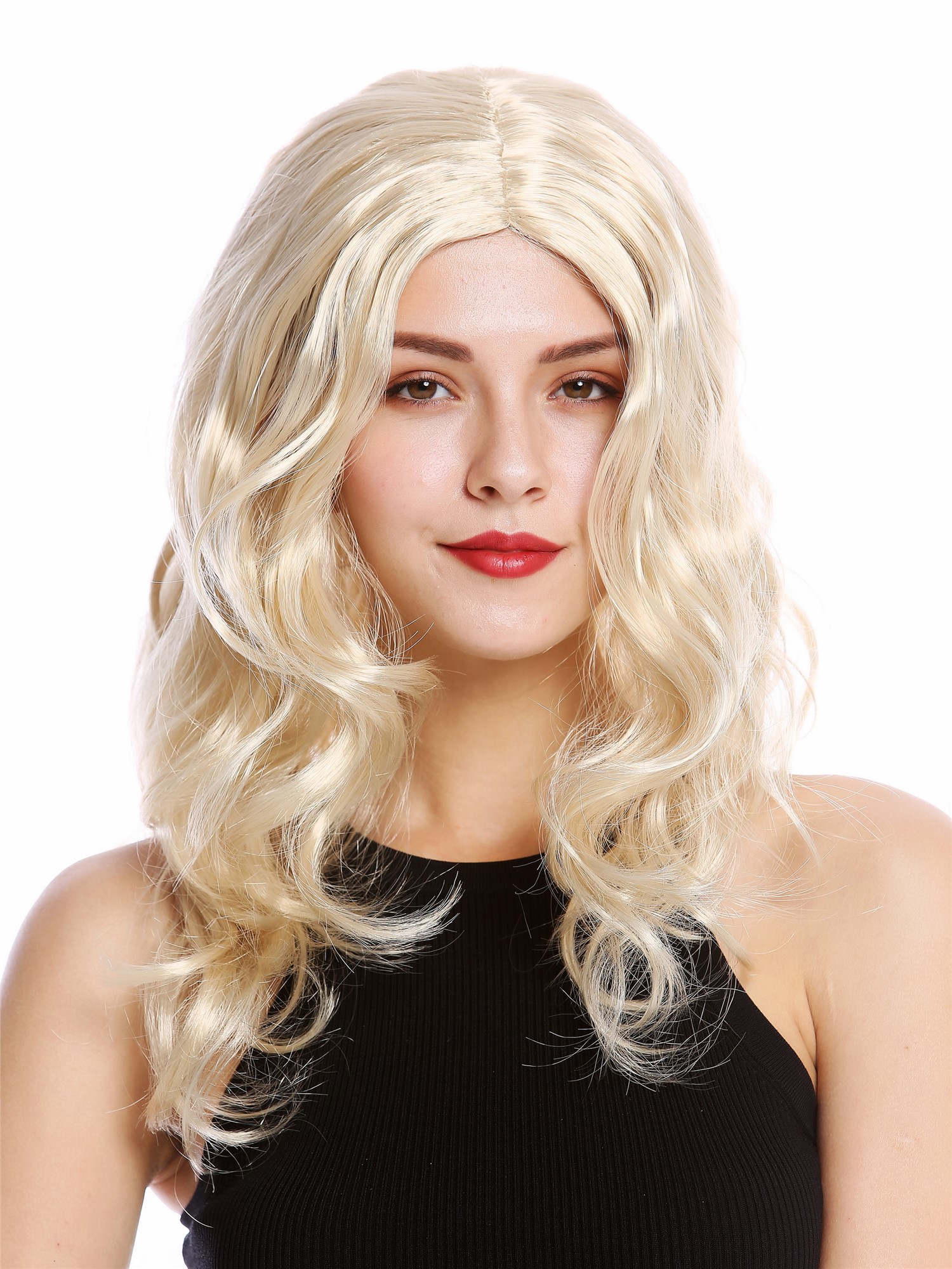 günstige Party Perücke, Perücke Lang Mittelscheitel Wellig Blond 90831-ZA83, Vorderansicht, WIG ME UP: Ihr Perücken Online Shop wellige Party Perücke Blond lange Haare für Damen