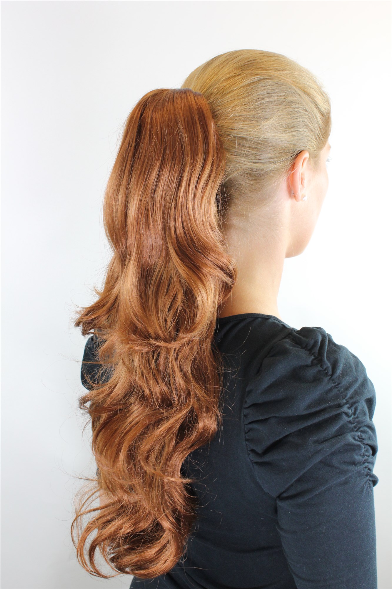 Ponytails, Medium Rust Brown, wavy, long