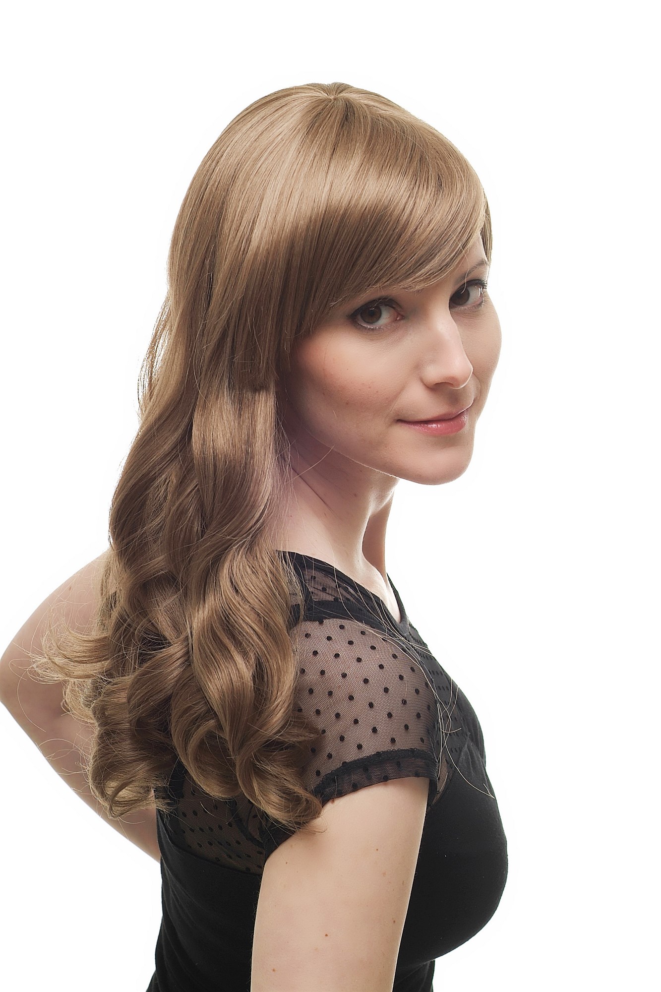 Lady Wig long romantic curls natural ash dark blond parted fringe 3405-14, view 3, WIG ME UP: Your Perücken Online Shop Quality Wigs, Ladies, light golden brown, curled, long