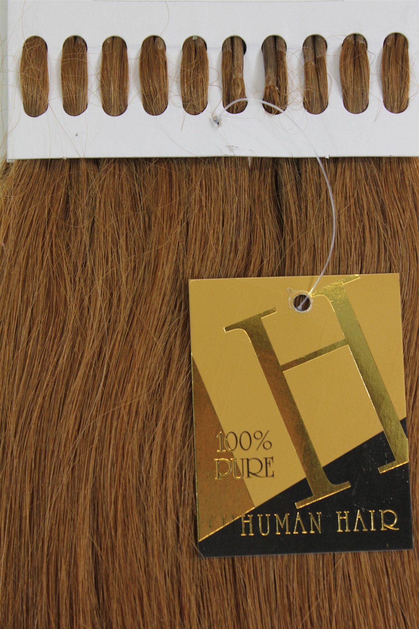 Echthaar Extensions Set 100x1g Brünett Braun 18HH-1G-8, Vorderansicht, WIG ME UP: Ihr Perücken Online Shop glatte Extensions Brünett 49 cm lang 100% Echthaar