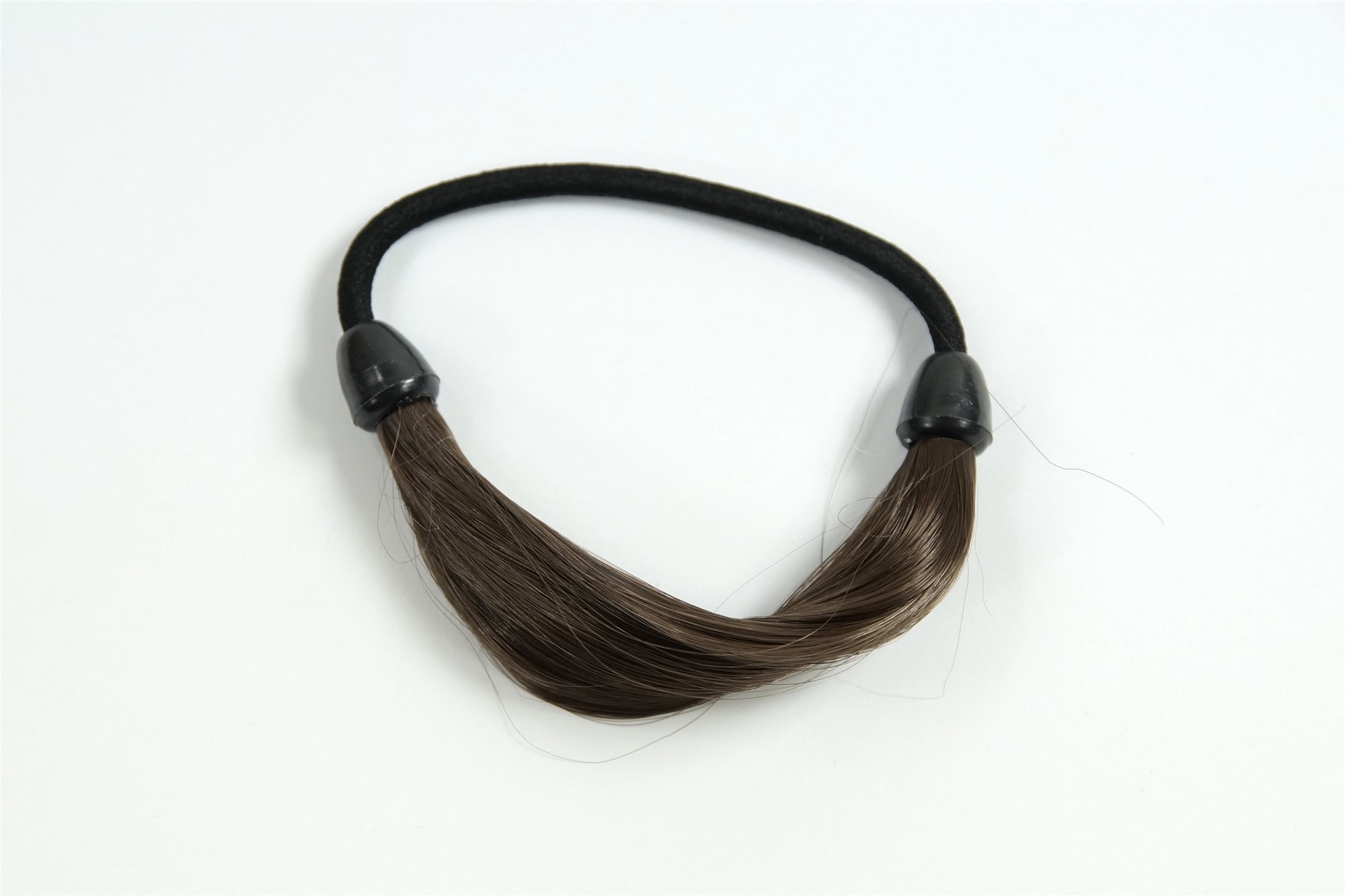 Scrunchie, medium brown, straight, short