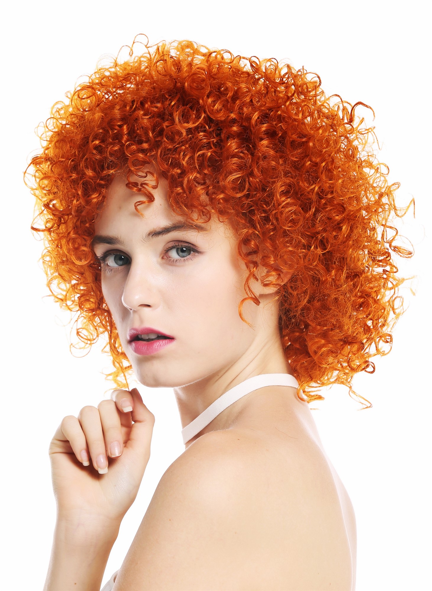 Quality Wigs, Ladies, orange-red, curled, short