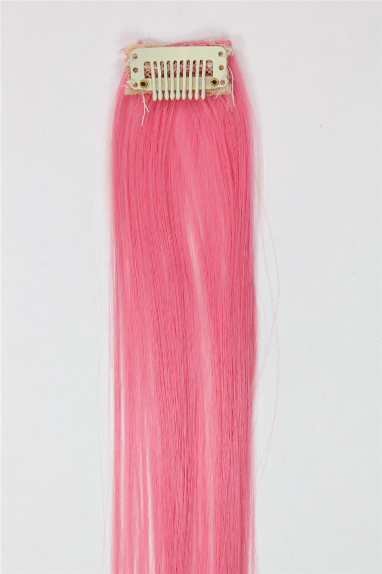 1 Clip-In Extension Strähne glatt 45 cm Dunkelrosa YZF-P1S18-T1920, Ansicht 3, WIG ME UP: Ihr Perücken Online Shop glatte Extensions Dunkelrosa 45 cm lang