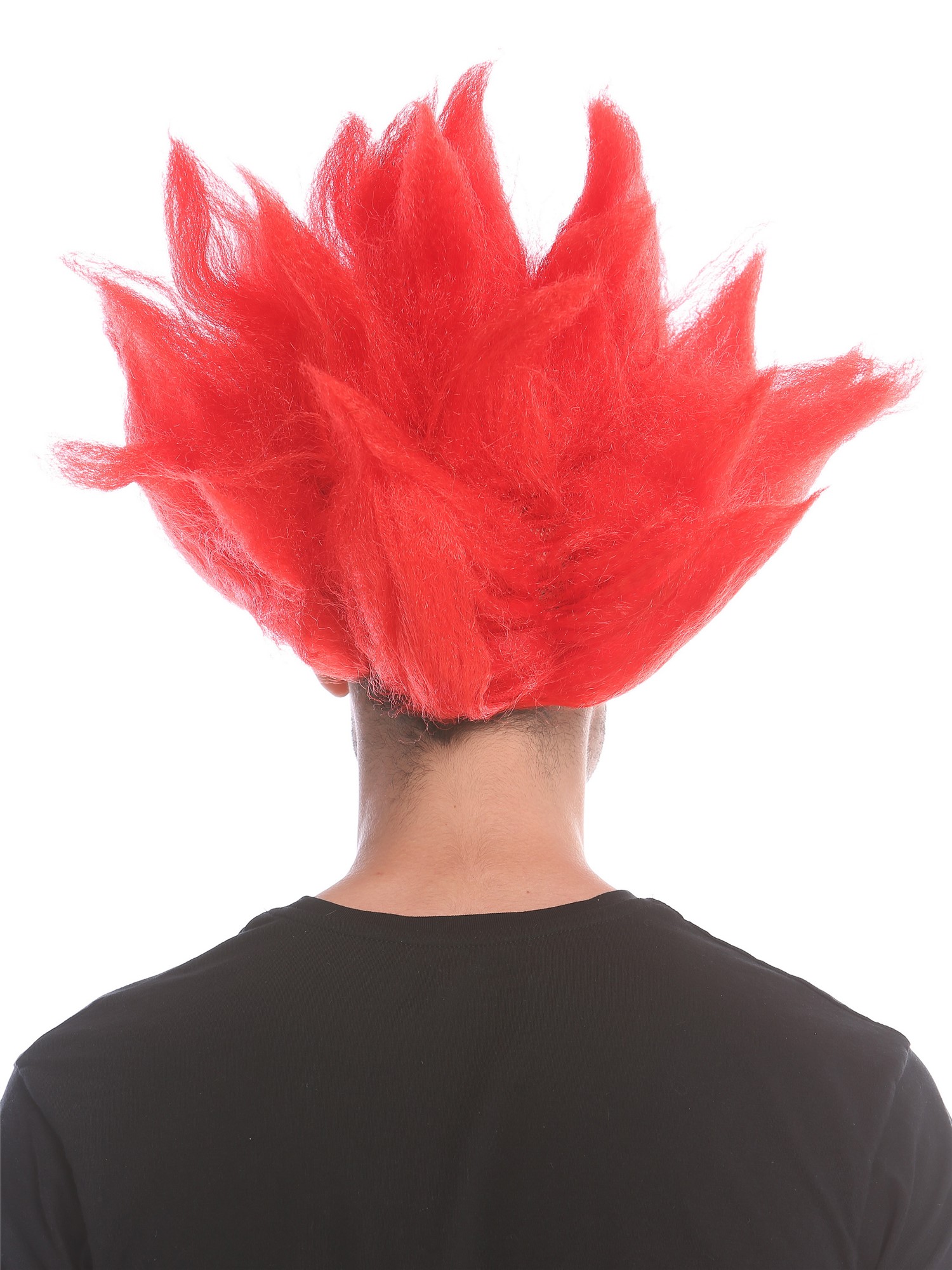 Lady Gents Man Party Wig Demon Devil Flower Fairy Fire red teased high 91062, view 5, WIG ME UP: Your Perücken Online Shop Party Wig, Unisex, Red, wavy, short