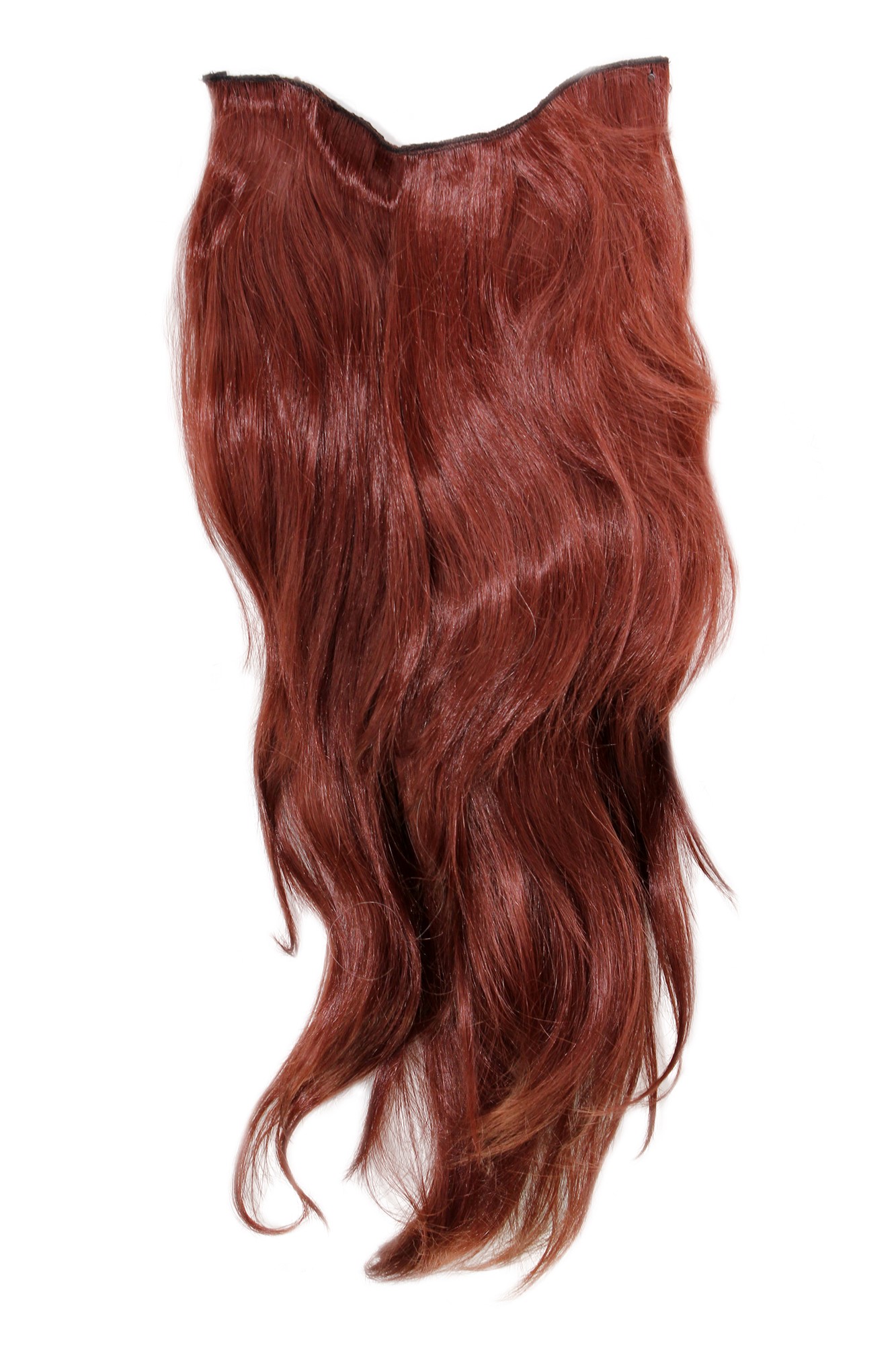 3/4 Perücke Haarteil mit 7 Klammern glattes Haar Rot Gold-Rotbraun H9505-35, Vorderansicht, WIG ME UP: Ihr Perücken Online Shop glatte Halbperücke Gold-Rotbraun 60 cm lang