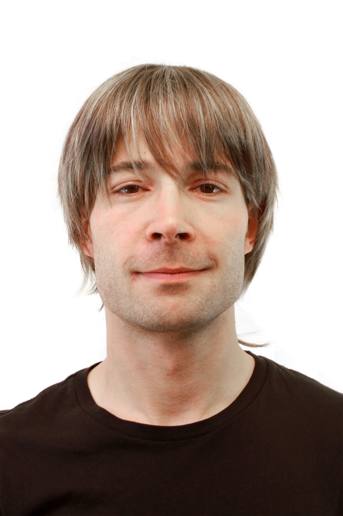 hochwertige Qualitätsperücken, Herrenperücke kurz braun-blond GFW357B-8H26, Vorderansicht, WIG ME UP: Ihr Perücken Online Shop glatte Tressen-Perücke Braun schulterlange Haare für Herren