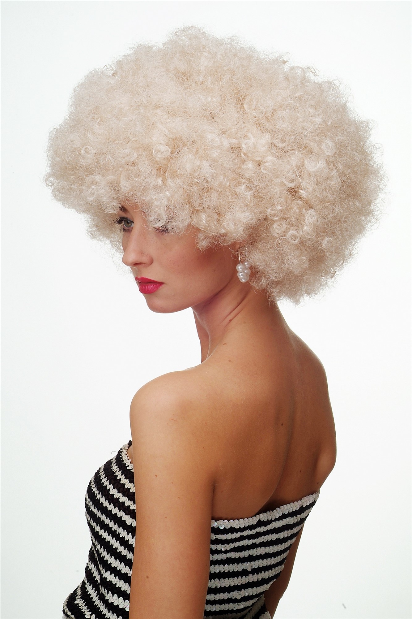 Party/Fancy Dress/Halloween WIG gigantic super volume BRIGHT BLOND disco AFRO funky huge HAIR!, view 3, WIG ME UP: Your Perücken Online Shop Party Wig, Unisex, light golden blonde, curled, short