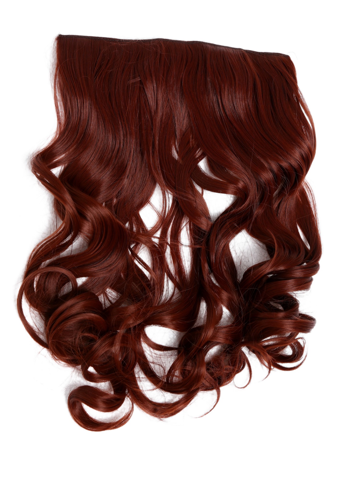 Haarteil Extension breit 5 Clips wellig Rotbraun YZF-3180-35, Ansicht 4, WIG ME UP: Ihr Perücken Online Shop wellige Halbperücke Rotbraun 45 cm lang