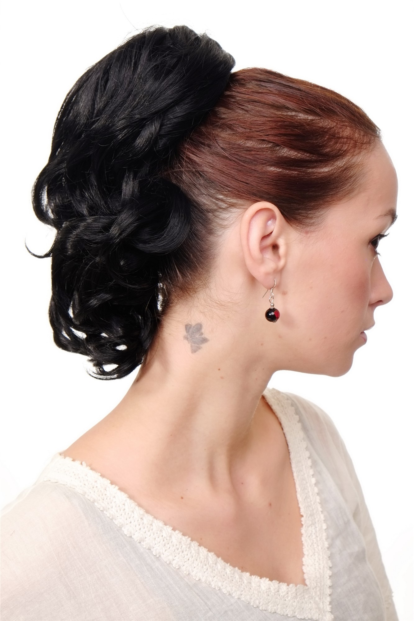 Ponytails, Black, wavy, shoulder-length