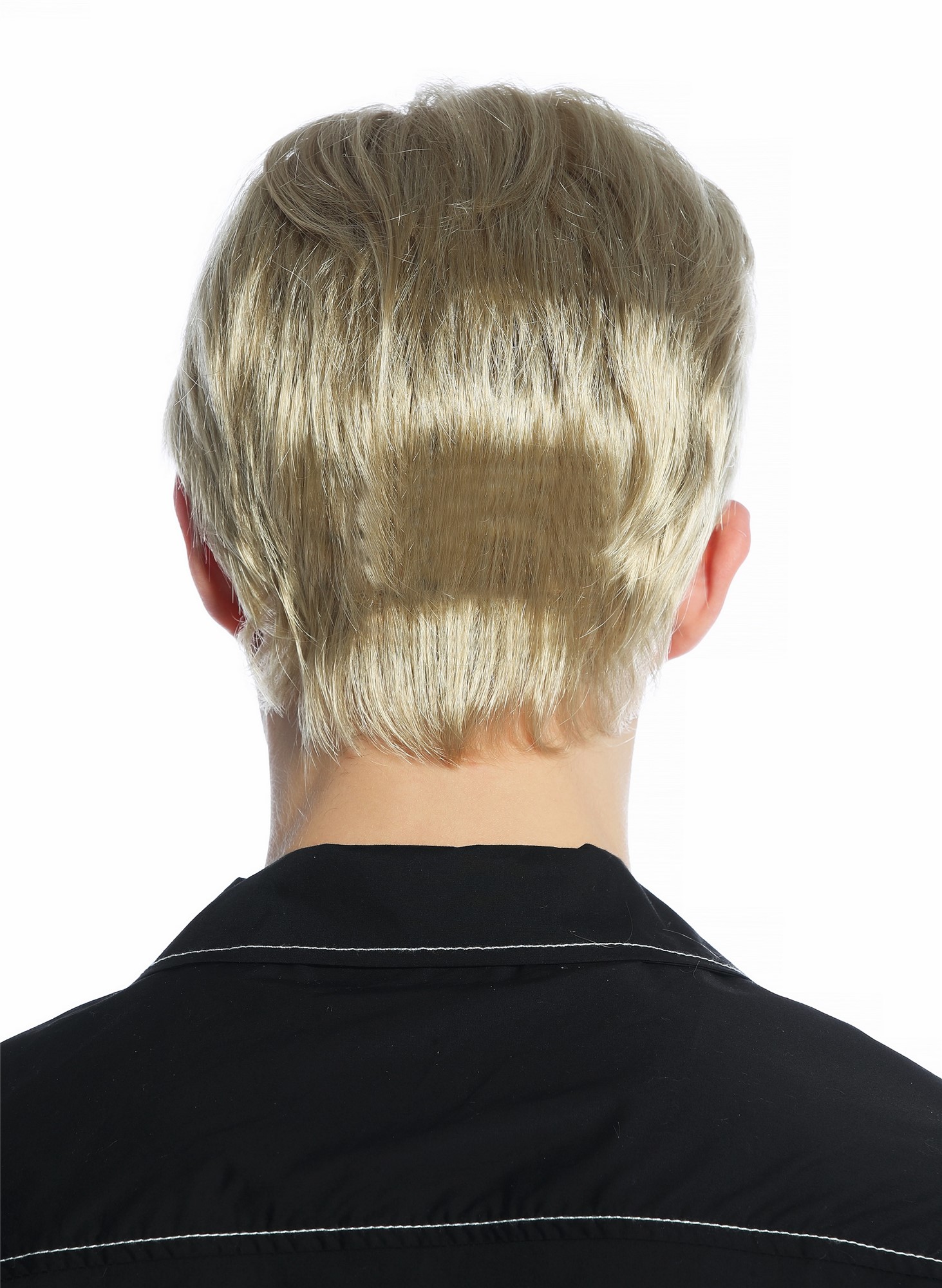 hochwertige Qualitätsperücken, Perücke Herren kurz glatt gescheitelt Scheitel Aschblond M230-24, Ansicht 6, WIG ME UP: Ihr Perücken Online Shop glatte Tressen-Perücke Aschblond kurze Haare für Herren
