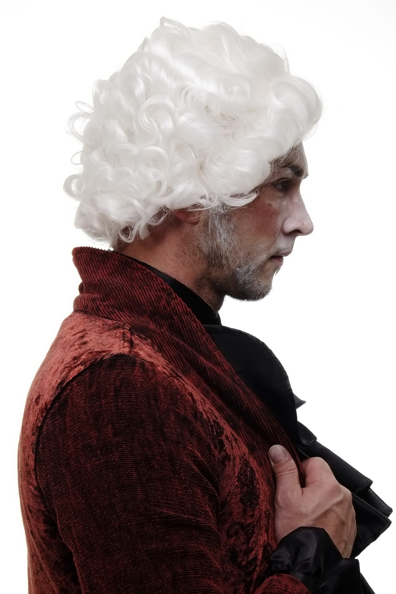 historic Wig Dancy Dress Theatre white curls Men Aristocrat Baroque Renaissance Casanova, view 5, WIG ME UP: Your Perücken Online Shop Quality Wigs, Men, blossom white, curled, short