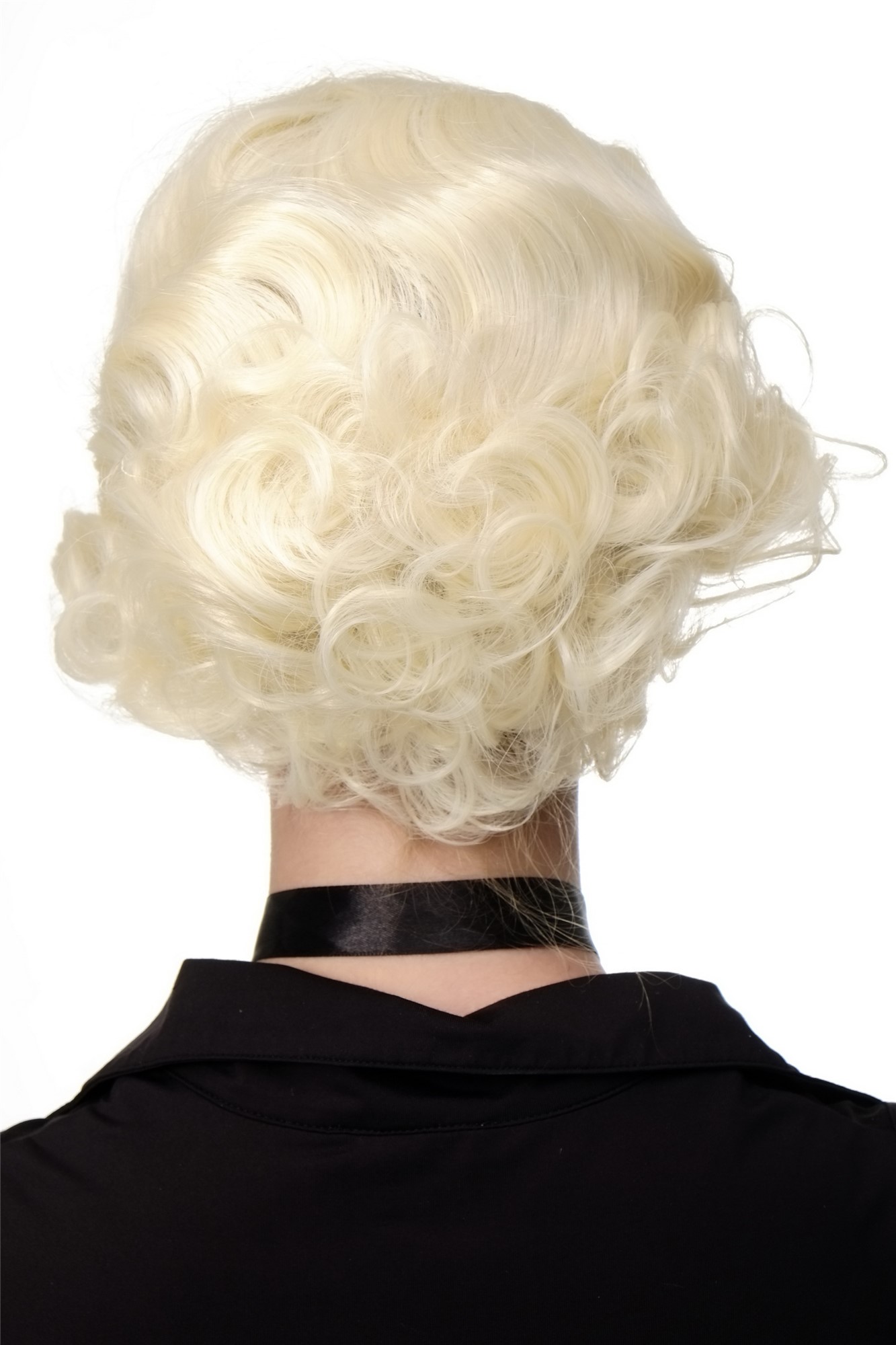 wellige Tressen-Perücke mit Kopfhaut-Imitat Platinblond kurze Haare für Damen