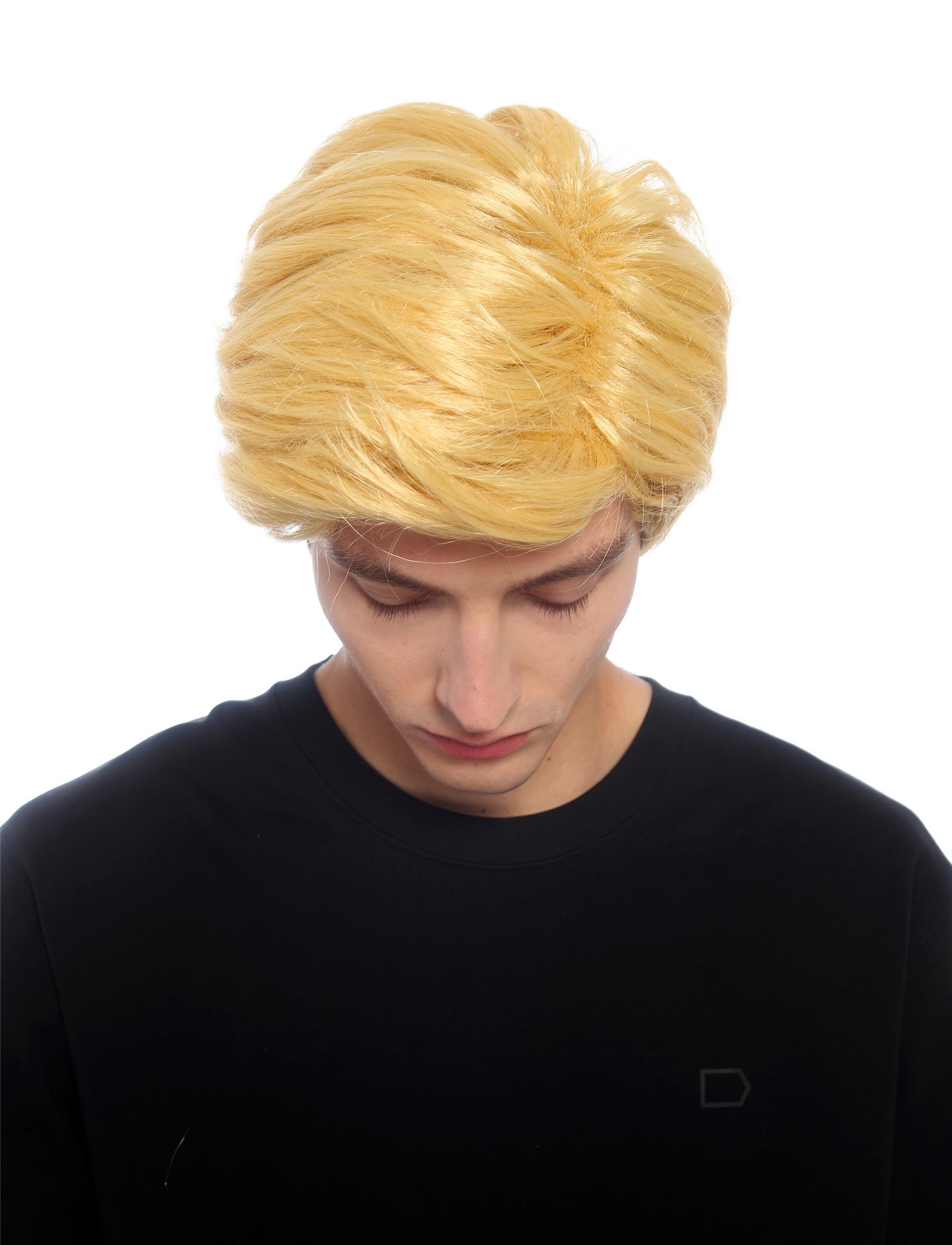 glatte Party-Perücke Goldblond 25 cm lange Perücke für Herren