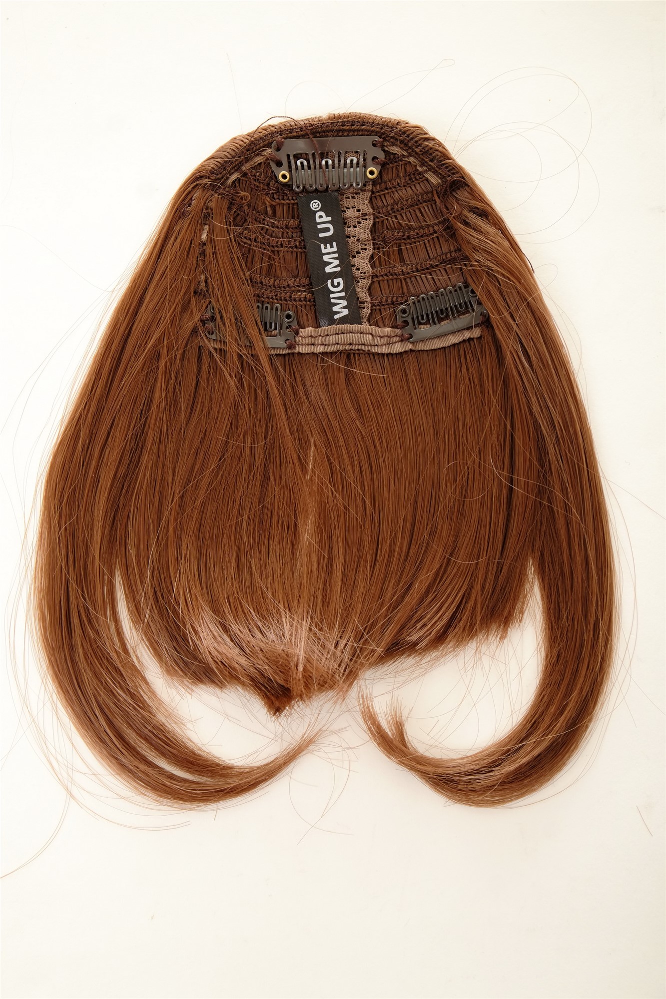 Clip-In Bang, Medium Rust Brown, straight, short