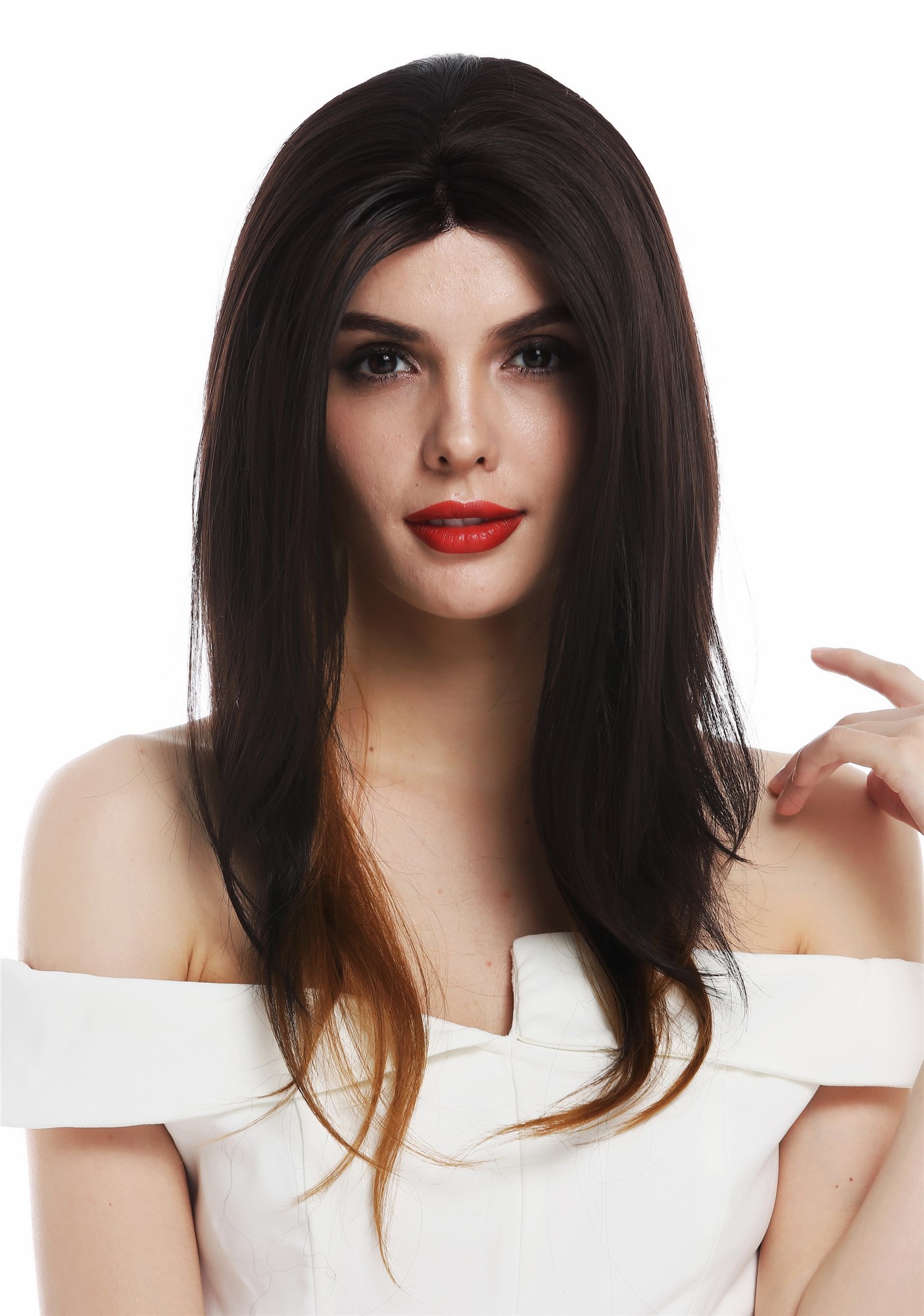 Lady wig lace front long layered undercolours golden brown blonde TYM-343-LF, view 2, WIG ME UP: Your Perücken Online Shop Quality Wigs, Ladies, brown-blonde mix, straight, long