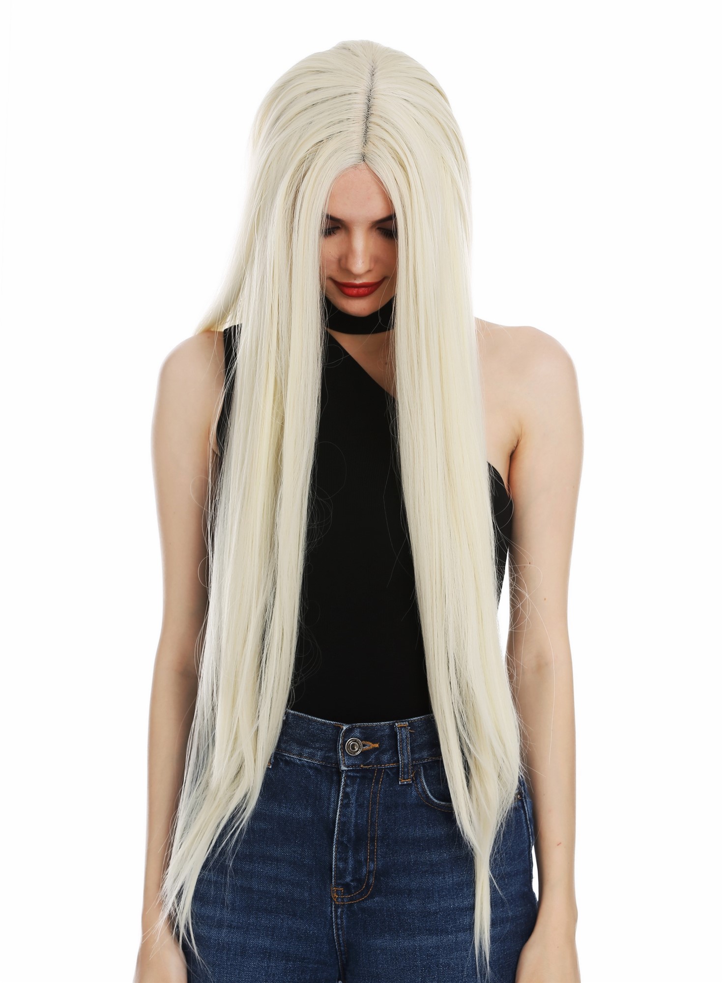 Quality Wigs, Ladies, platinum blonde, straight, very long