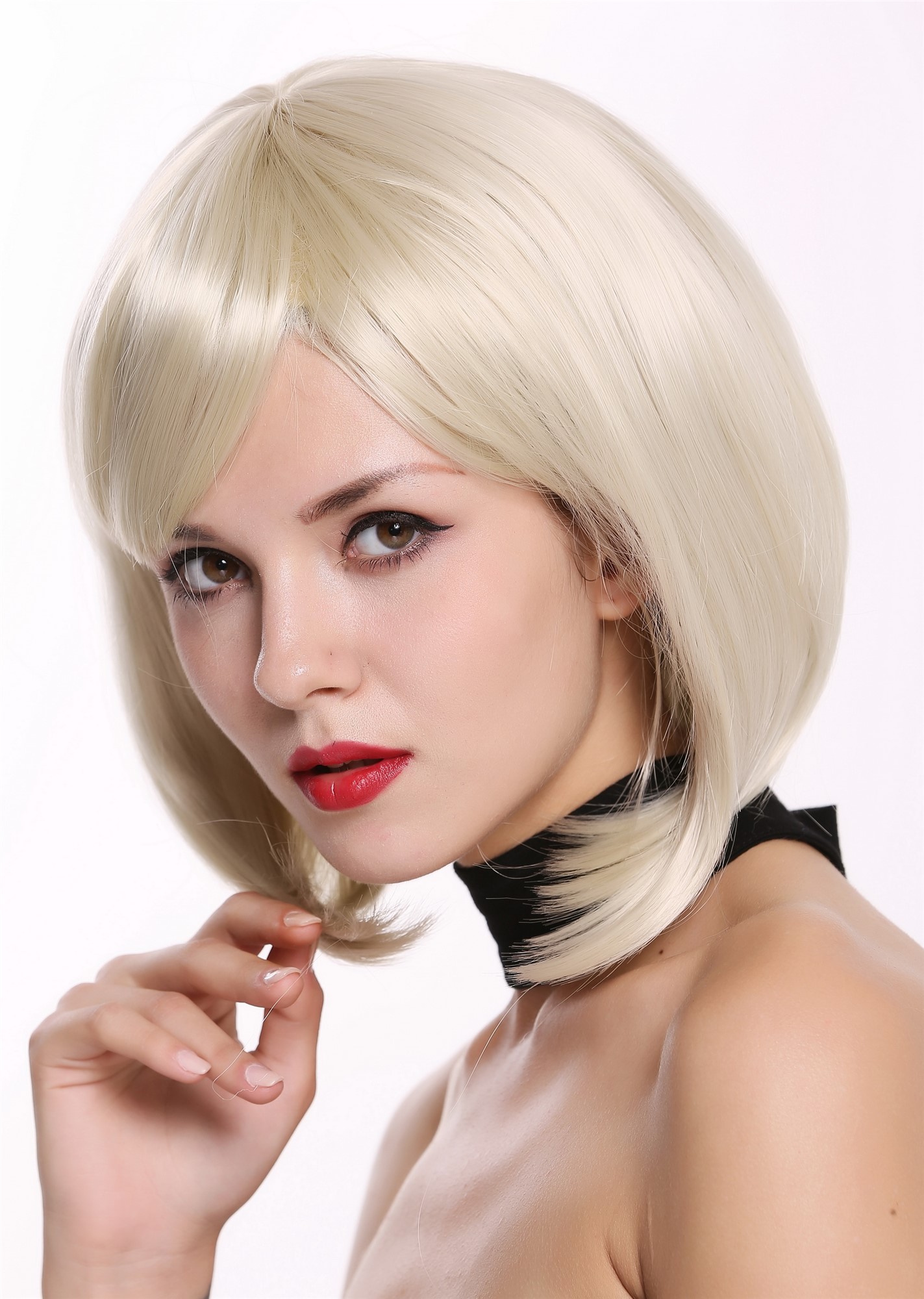 Lady Wig short Longbob Bob straight curved tips parting bright blond JH-713, view 3, WIG ME UP: Your Perücken Online Shop Quality Wigs, Ladies, light blonde, straight, short