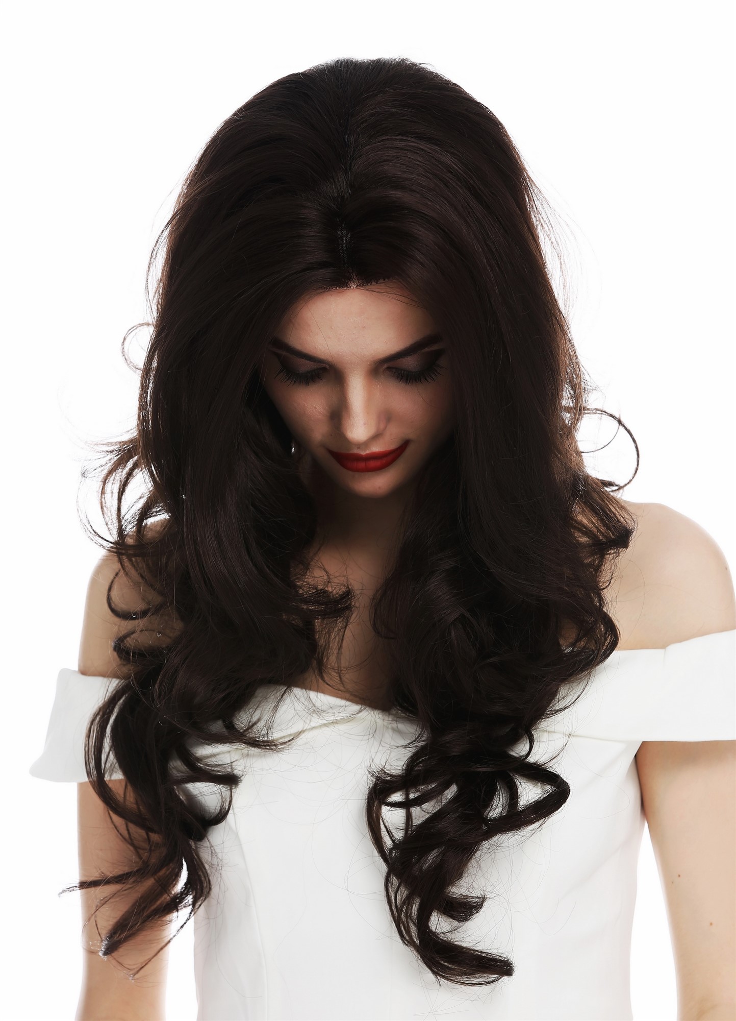 hochwertige Qualitätsperücken, Perücke Lace-Front sehr lang wellig gewellt Mittelscheitel braun ILONA-LF-6-27, Ansicht 5, WIG ME UP: Ihr Perücken Online Shop wellige Tressen-Perücke mit Front-Lace Mittelbraun lange Haare für Damen