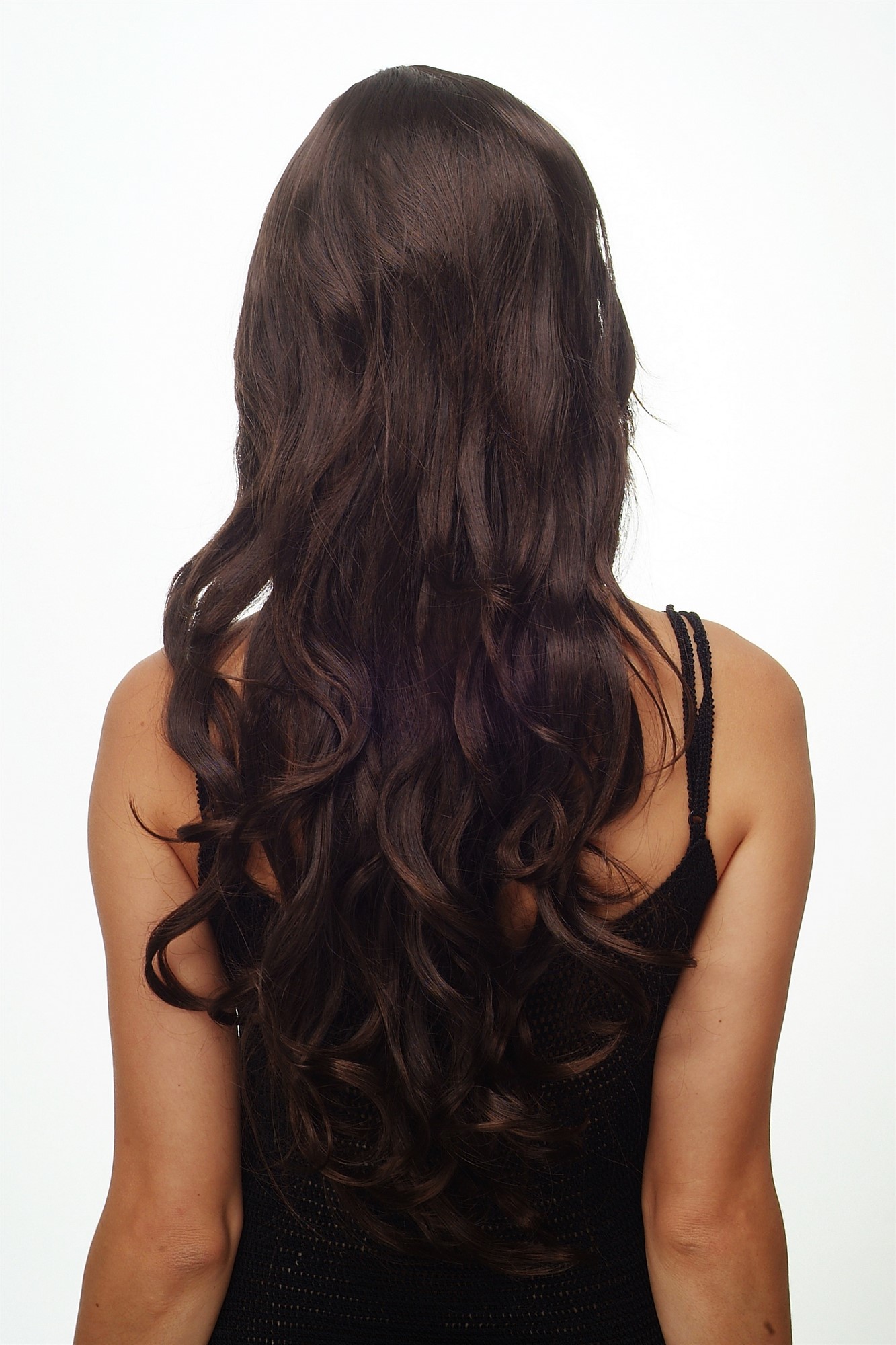 hochwertige Qualitätsperücken, Perücke lang wallendes Haar wellig leicht lockig Dunkelbraun-Mittelbraun 9204S-4T8, Ansicht 4, WIG ME UP: Ihr Perücken Online Shop lockige Tressen-Perücke mit Kopfhaut-Imitat Dunkelbraun-Mittel-Aschbraun lange Haare für Damen