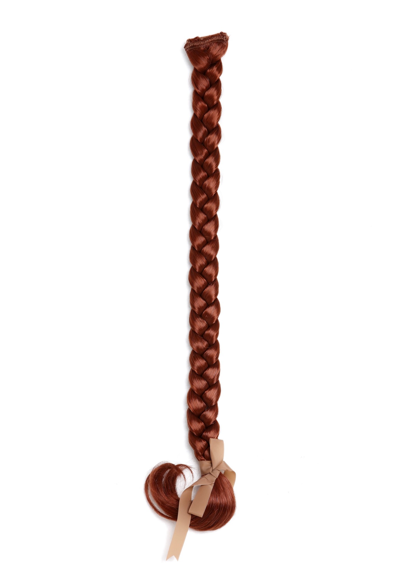 hochwertiger Geflochtener Zopf Flechtzopf mit Clip lang Rot Kupferrot SA101-130, Ansicht 4, WIG ME UP: Ihr Perücken Online Shop geflochtenes Zopf-Haarteil Kupferrot 50 cm lang