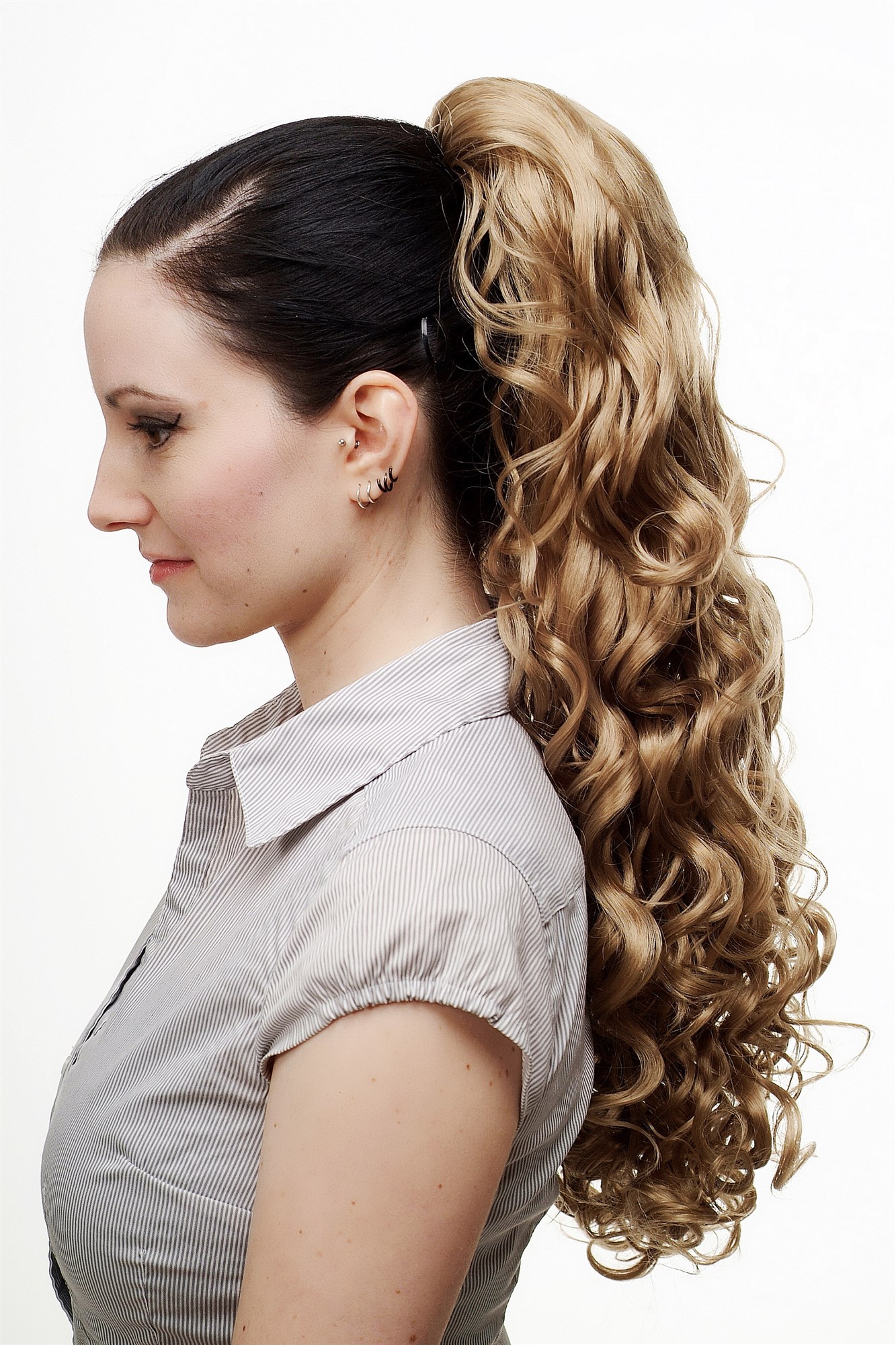 N310-16 Hairpiece PONYTAIL extension VERY long MASSIVE volume voluminous curly AMAZING curls kinks middle medium blond 23", view 4, WIG ME UP: Your Perücken Online Shop Ponytails, Blonde, curled, long