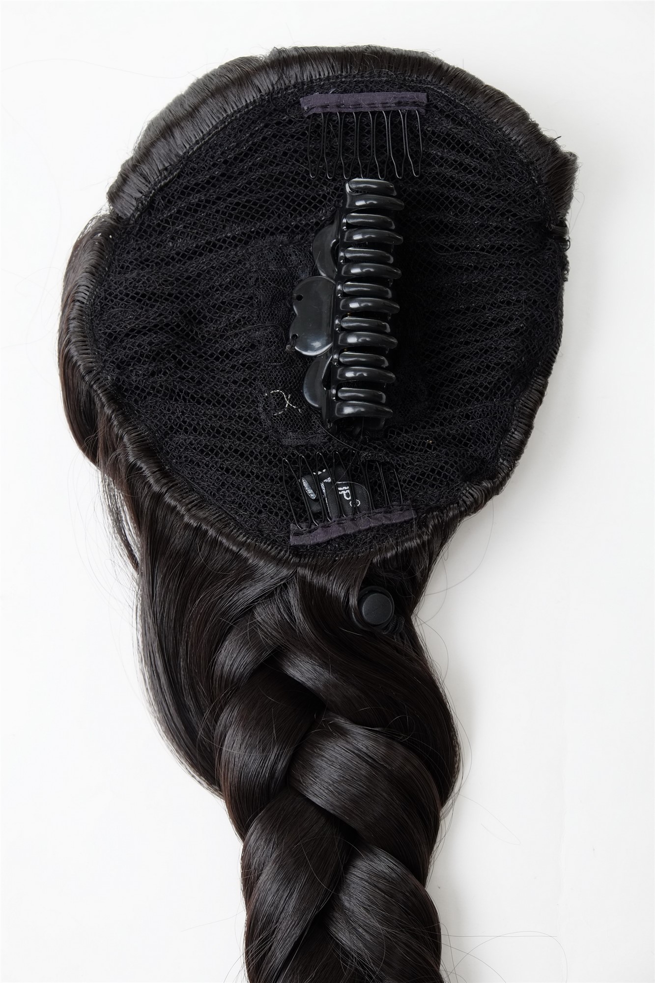 Hairpiece Ponytail queue plaited braided halfwig very long dark brown NC006, view 3, WIG ME UP: Your Perücken Online Shop Ponytails, dark brown, Braided, long