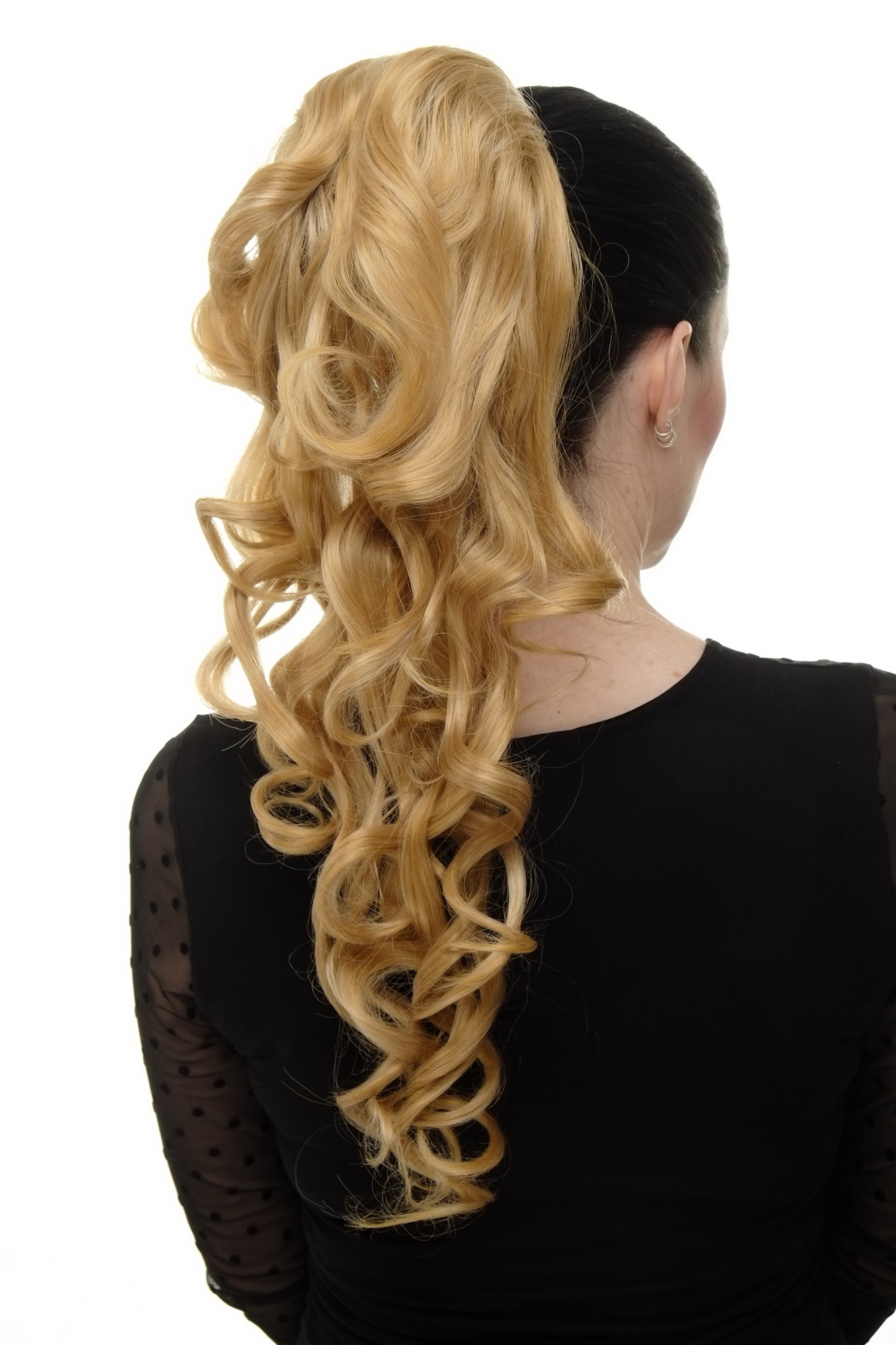 Hairpiece PONYTAIL with combs and elastic draw string curly voluminous very long bright mixed blond, view 4, WIG ME UP: Your Perücken Online Shop Ponytails, golden blonde-light blonde mix, curled, long