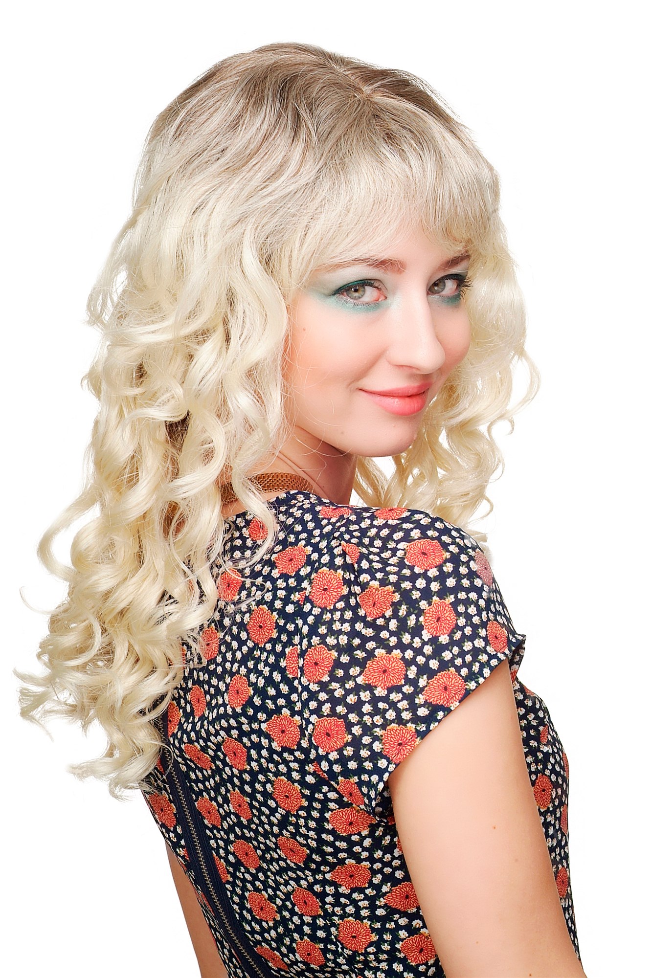 hochwertige Qualitätsperücken, Perücke Ombre Braun Hellblond CM-379-10T613, Ansicht 4, WIG ME UP: Ihr Perücken Online Shop lockige Tressen-Perücke mit Kopfhaut-Imitat Mittelbraun-Hellblond-Mix lange Haare für Damen