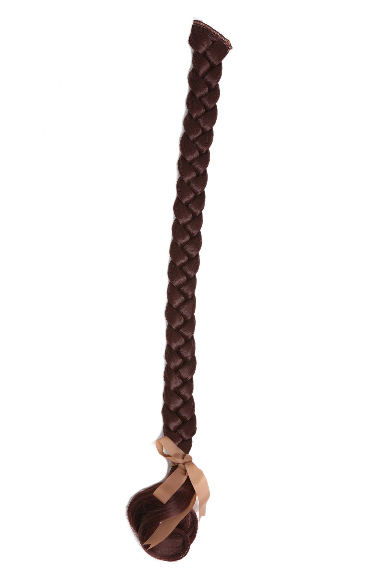 hochwertiger Geflochtener Zopf Flechtzopf mit Clip lang Mahagoni Rotbraun SA101-33, Vorderansicht, WIG ME UP: Ihr Perücken Online Shop geflochtenes Zopf-Haarteil Mahagonibraun 50 cm lang