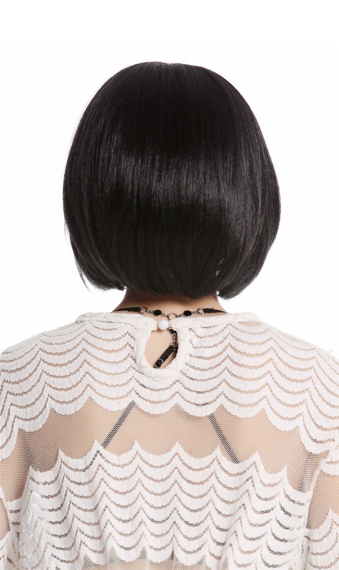 91254-ZA103+ZA4 Wig Ladies Women Halloween Carnival short Bob Bobo black blue strands at parting, view 3, WIG ME UP: Your Perücken Online Shop Party Wig, Ladies, Black, straight, short