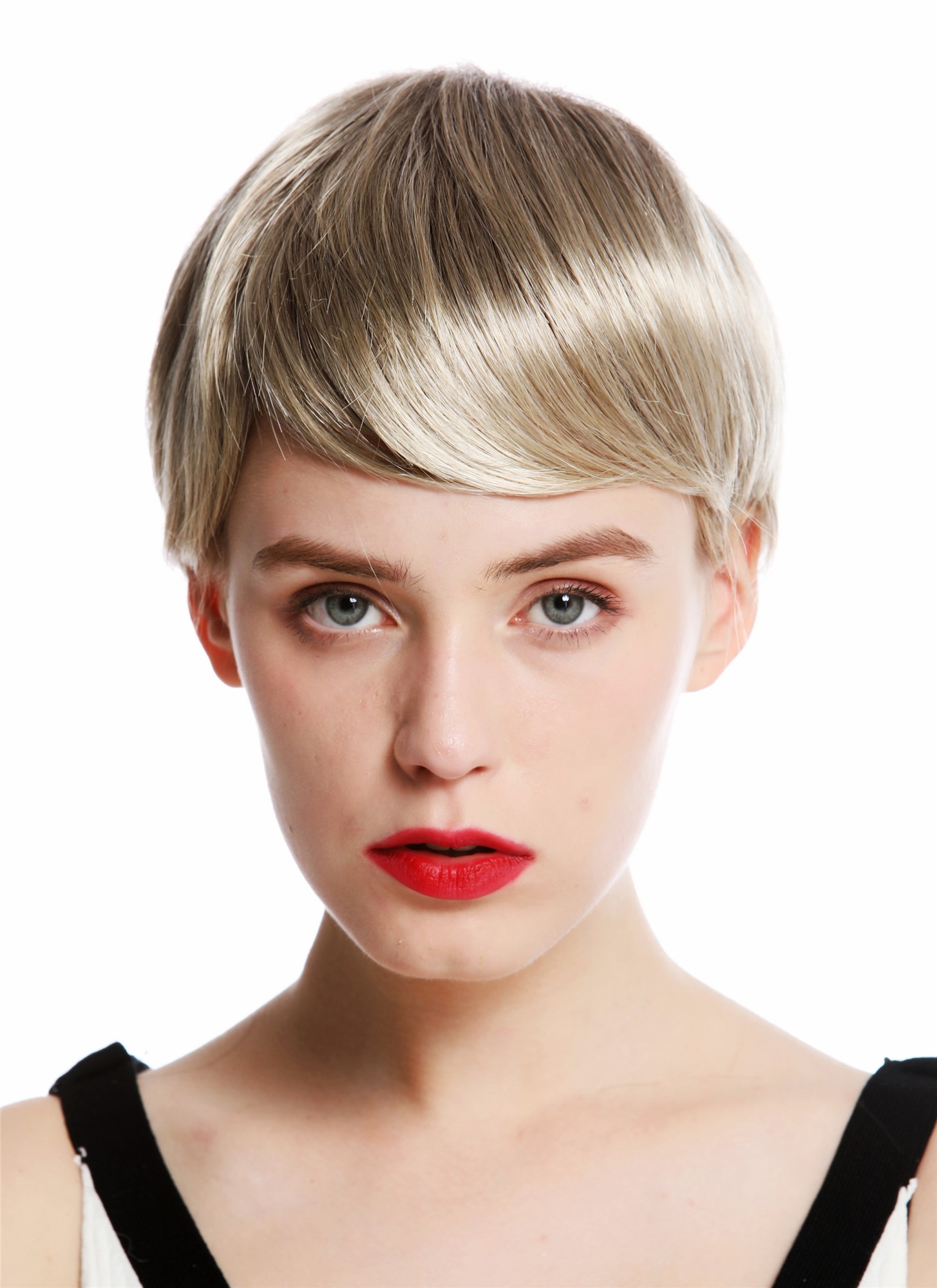 hochwertige Qualitätsperücken, Perücke kurz burschikos Hellbraun Blond Gesträhnt VK-32-18T22, Ansicht 2, WIG ME UP: Ihr Perücken Online Shop glatte Tressen-Perücke Braun-Blond-Mix kurze Haare für Damen