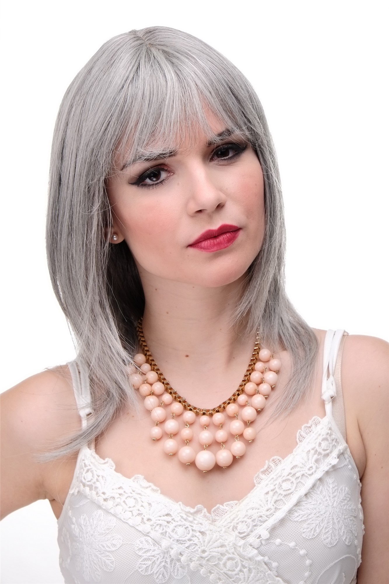 Quality Wigs, Ladies, Grey, straight, long