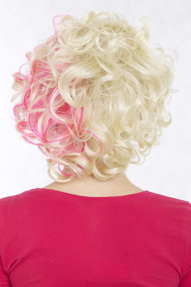 hochwertige Qualitätsperücken, Perücke Locken blond pink GFW961-613TF2315, Ansicht 3, WIG ME UP: Ihr Perücken Online Shop lockige Tressen-Perücke mit Kopfhaut-Imitat Blond kurze Haare für Damen