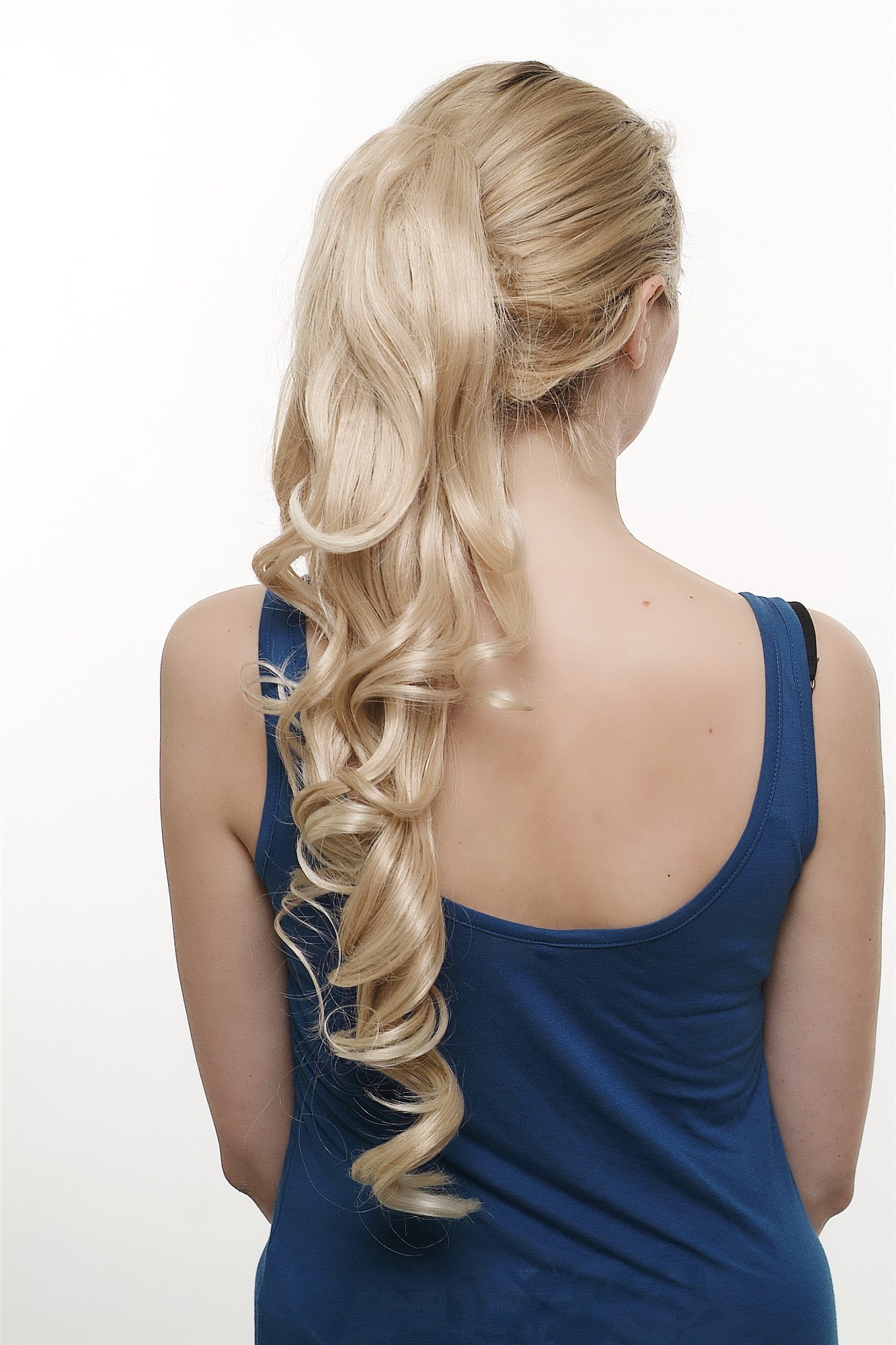 Hairpiece PONYTAIL extension VERY long BEAUTIFUL coiling curls BRIGHT BLOND SA050 -1007T, view 2, WIG ME UP: Your Perücken Online Shop Ponytails, light blonde, curled, long