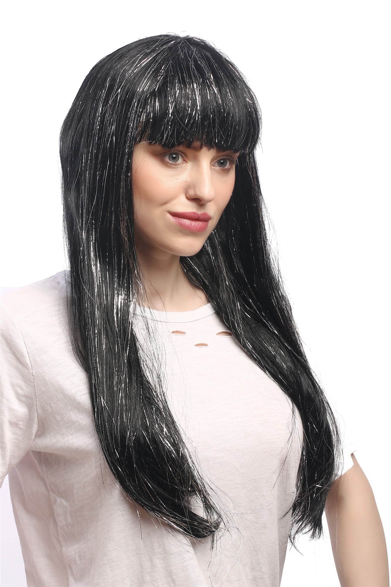 Party Wig, Ladies, Black, straight, long