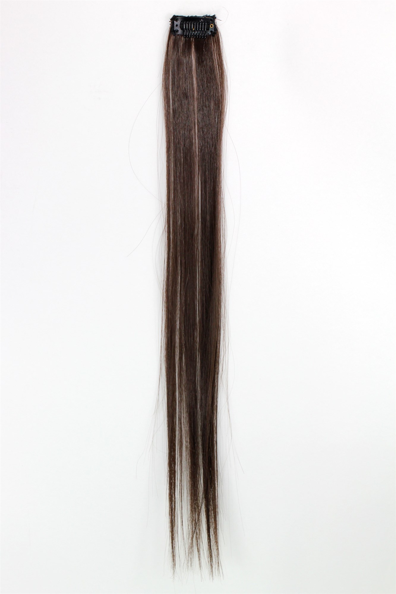 1 Clip-In Extension Strähne glatt 45 cm Braun Erdbraun YZF-P1S18-6, Ansicht 2, WIG ME UP: Ihr Perücken Online Shop glatte Extensions Braun 45 cm lang