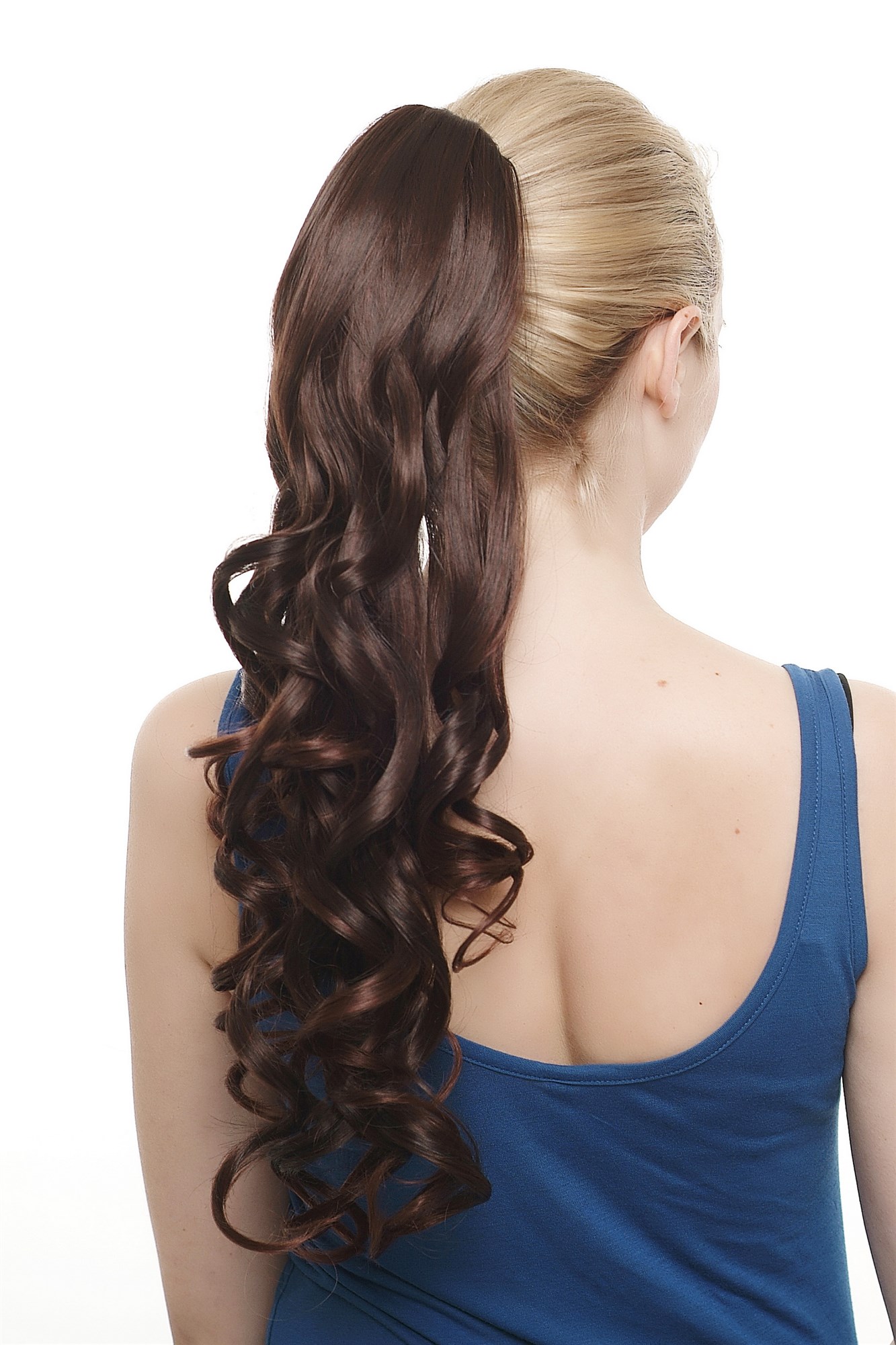 Hairpiece PONYTAIL extension VERY long BEAUTIFUL coiling spiral curls MIXED BROWN mahogany, view 2, WIG ME UP: Your Perücken Online Shop Ponytails, Brown, curled, long