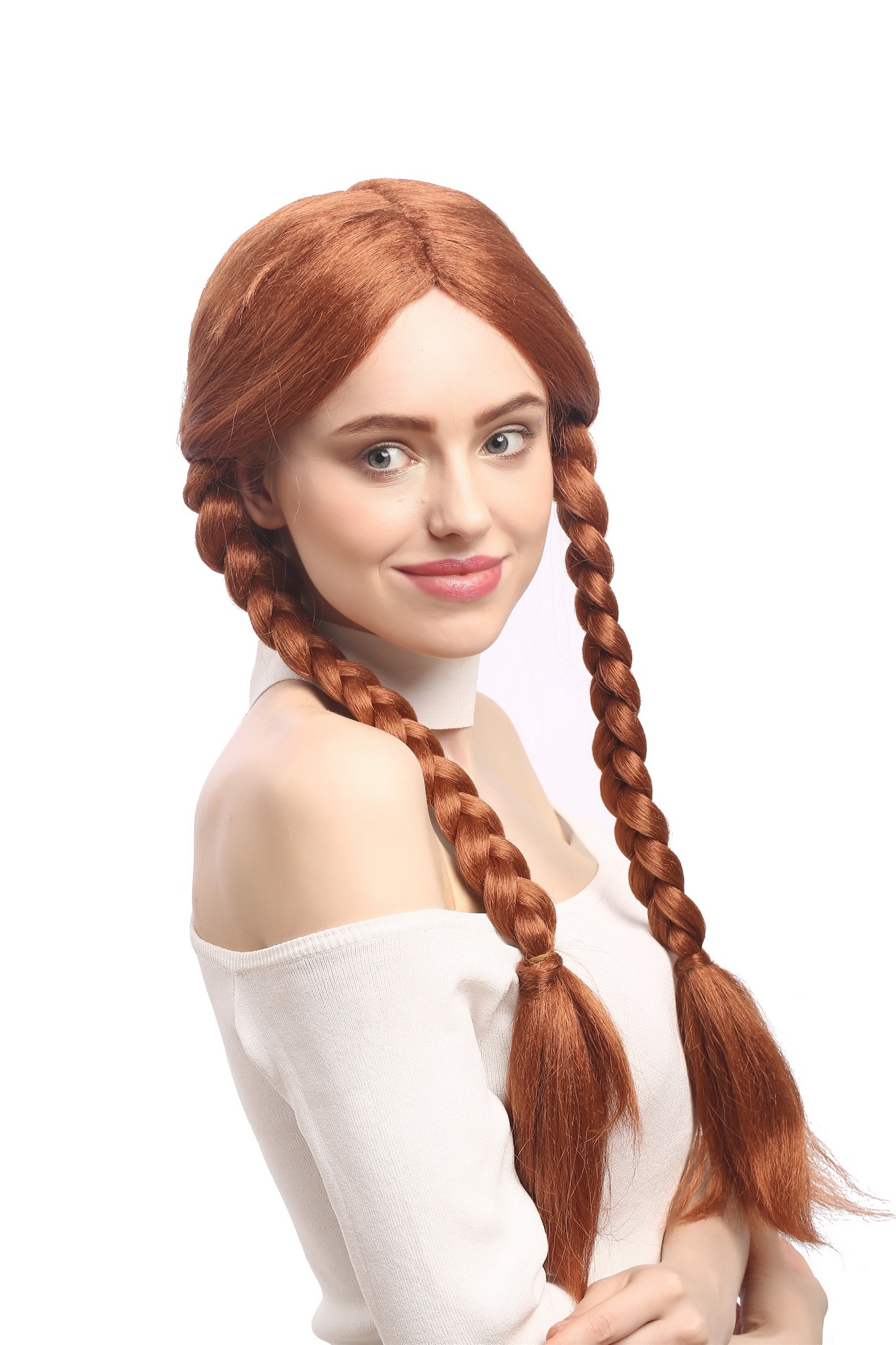 Party Wig, Ladies, Brown, Braided, long