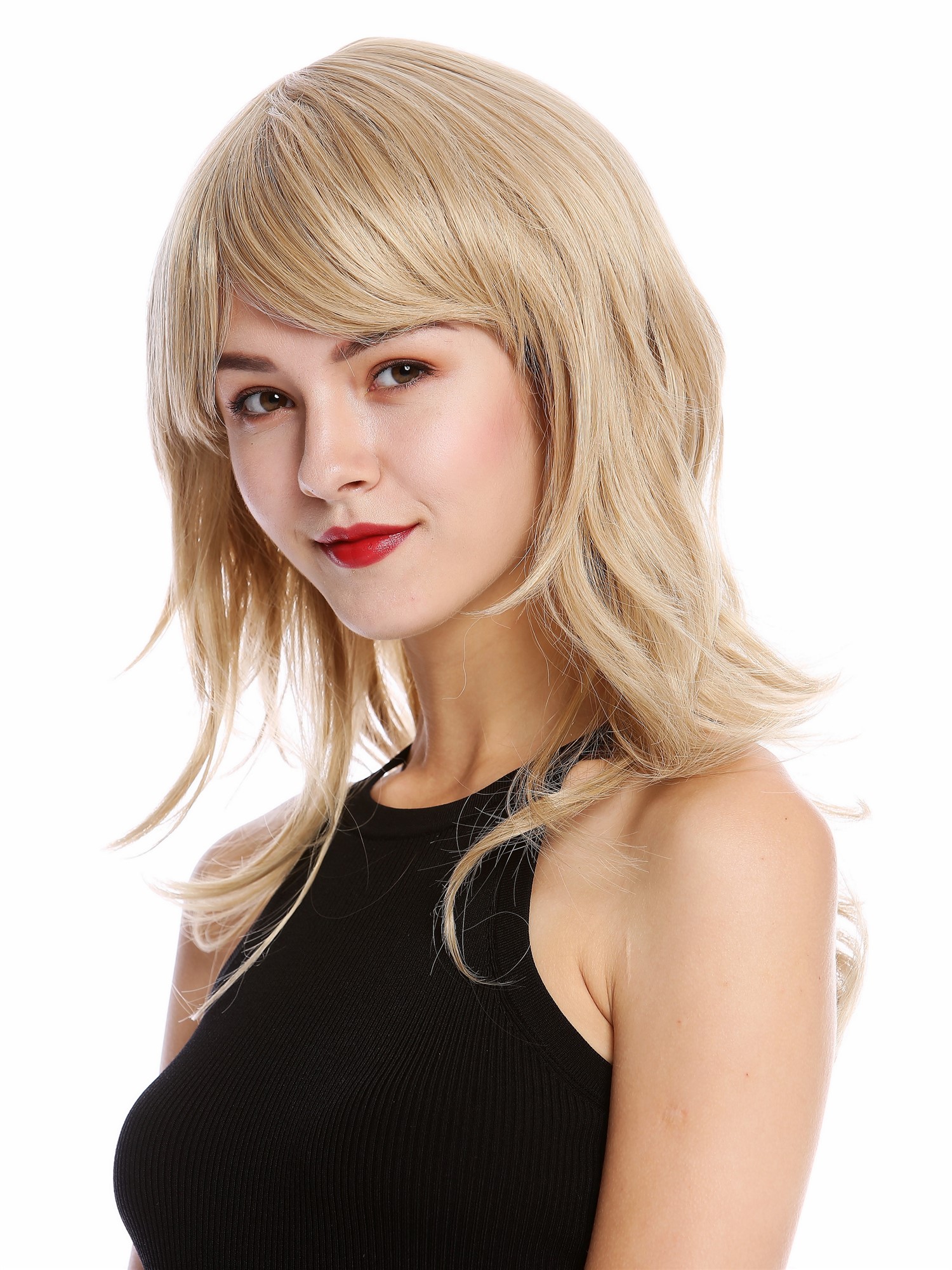 wellige Tressen-Perücke mit Kopfhaut-Imitat Blond-Braun-Mix lange Haare für Damen